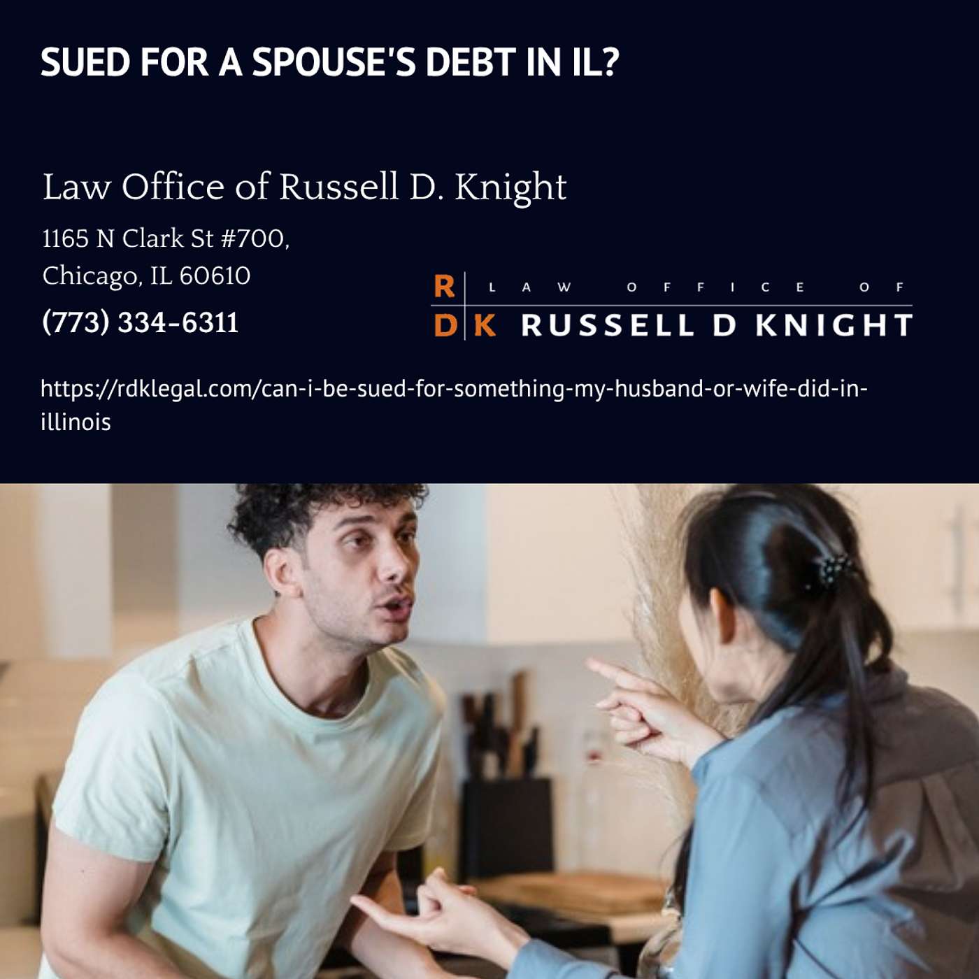 Can I Be Sued For Something My Husband Or Wife Did In Illinois? - Russell D. Knight episode artwork
