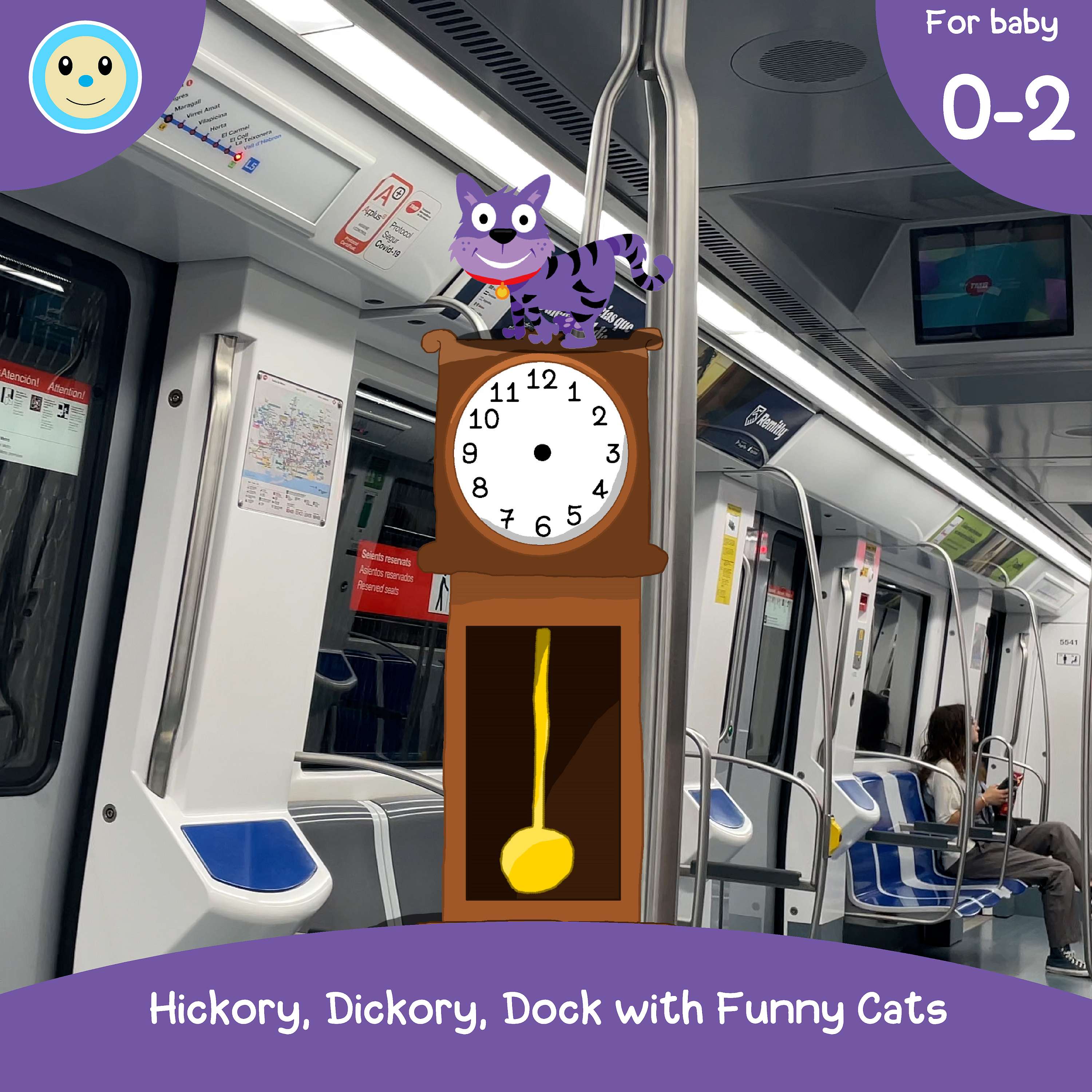 Hickory, Dickory, Dock with Funny Cats