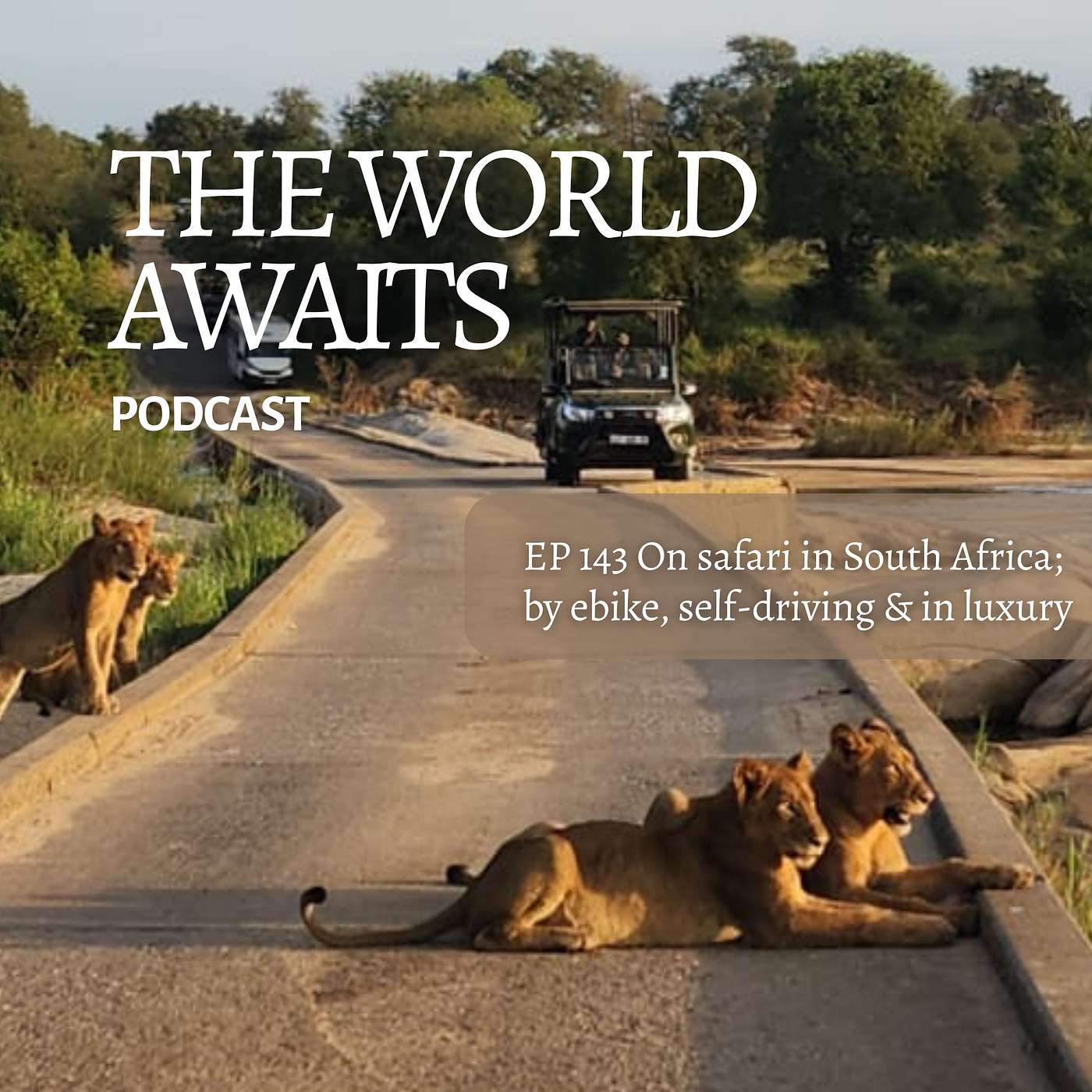 EP 143 South African safari by e-bike, car & in luxury; fuel-saving tips for roadtrippers & the death of the working holiday?