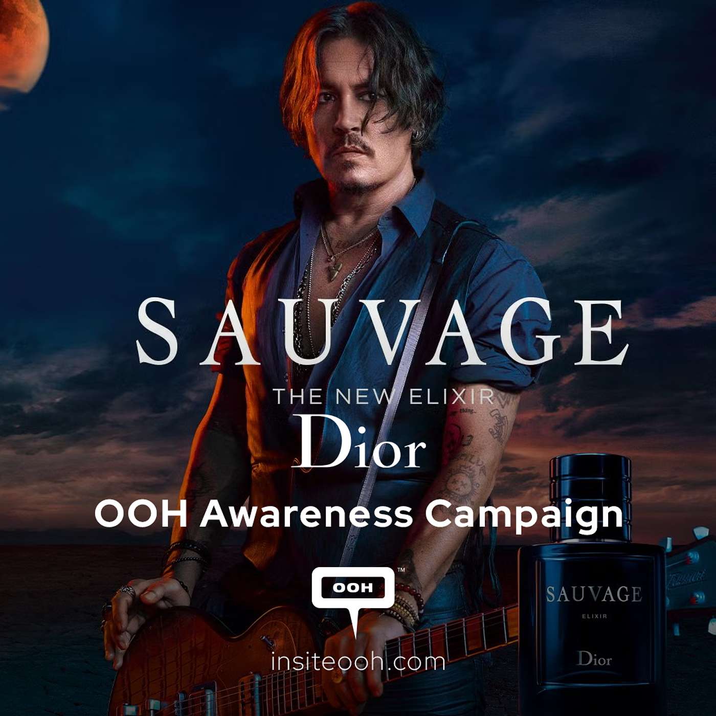 Johnny Depp’s Brooding Gaze is Back on Dubai’s DOOH with Dior’s Sauvage Elixir