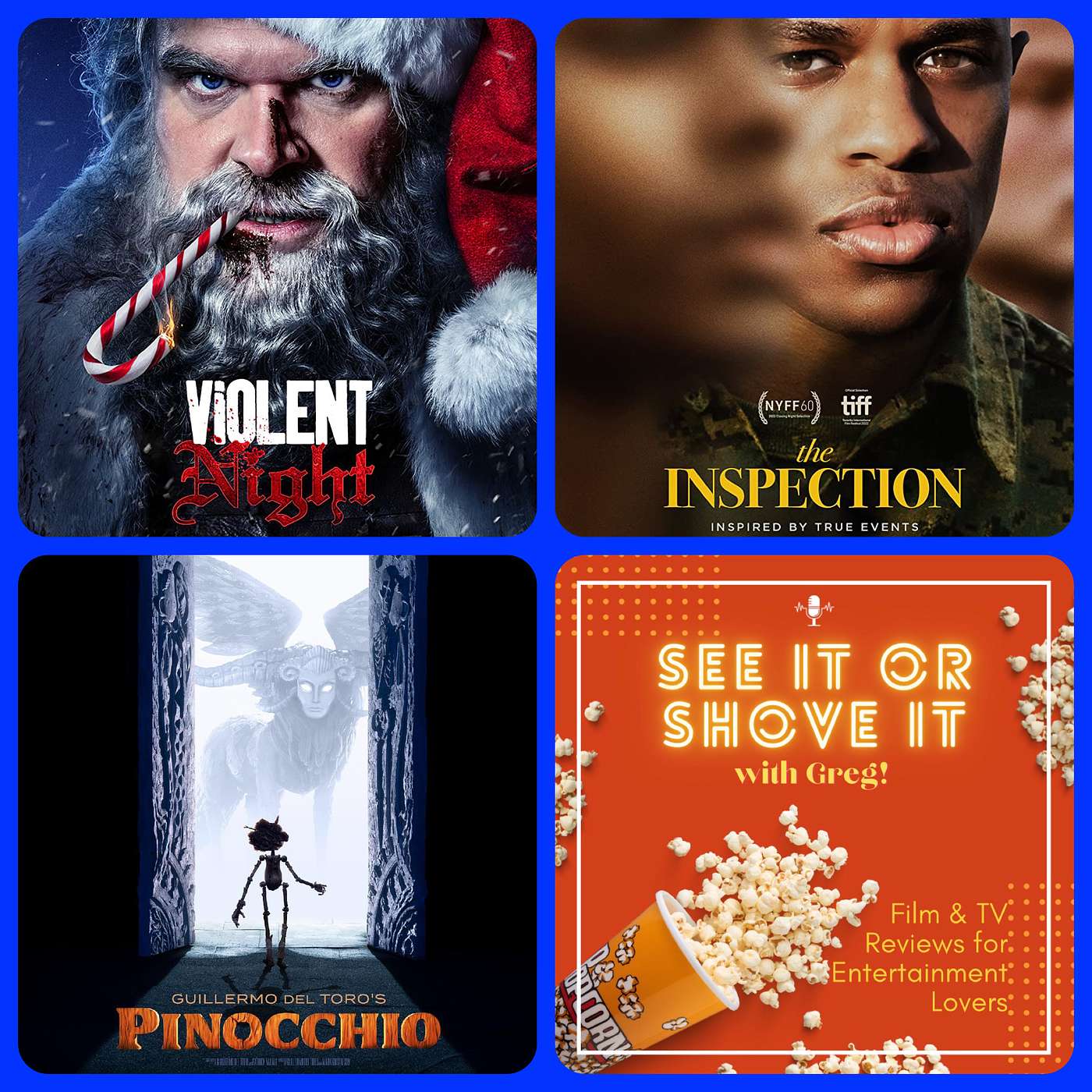 Episode 46 - Guillermo del Toro's Pinocchio, The Inspection, Violent Night episode artwork