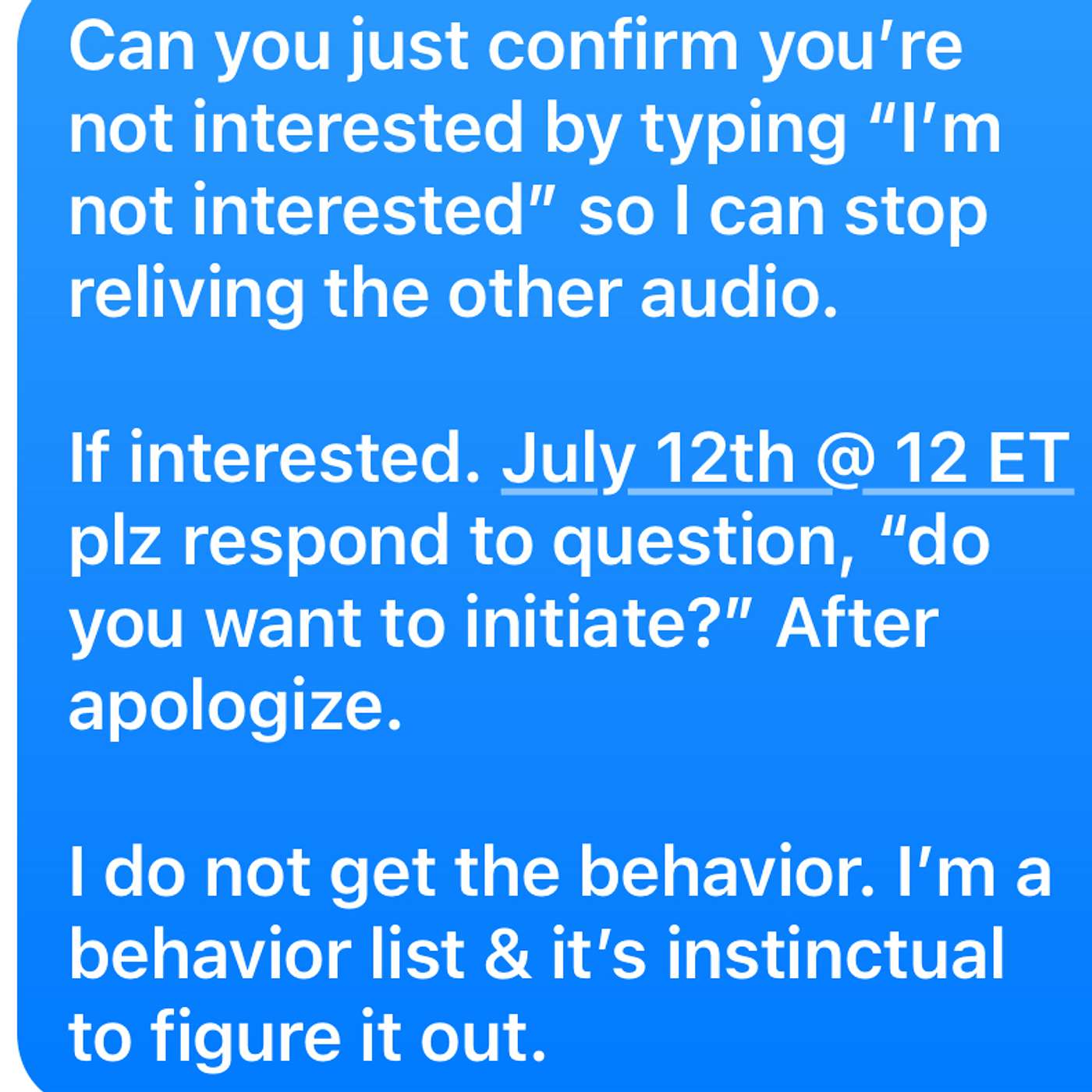 5 days to respond? MORE THAN PLENTY TO UNDERSTAND, "interested?" episode artwork