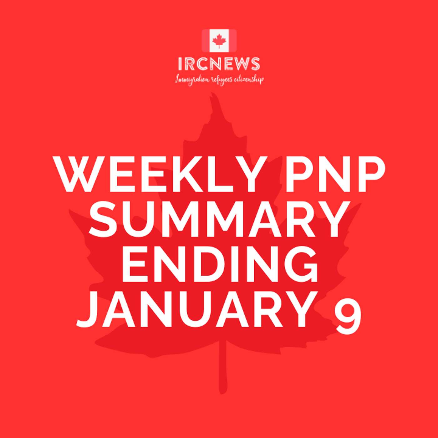 Canada Immigration Weekly PNP selection Summary for week ending January 9, 2026 episode artwork