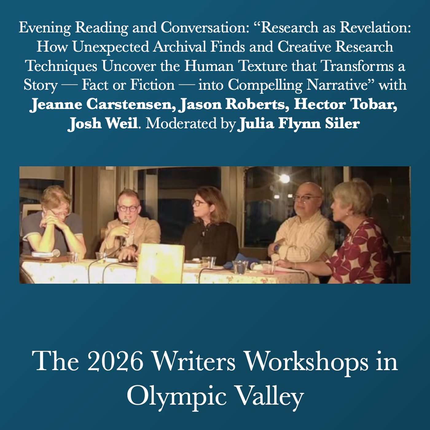 Writers Workshops 2026 - Evening Reading and Conversation: “Research as Revelation: How Unexpected Archival Finds and Creative Research Techniques Uncover the Human Texture that Transforms a Story — Fact or Fiction — into Compelling Narrative” with Jeanne episode artwork