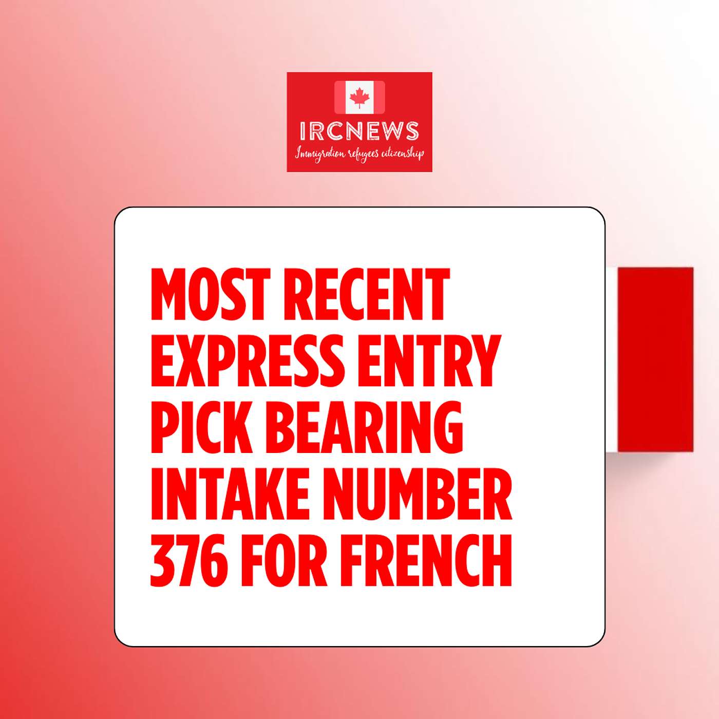 Most Recent Express Entry Pick bearing Intake number for French Most Recent Express Entry Pick bearing Intake number for French