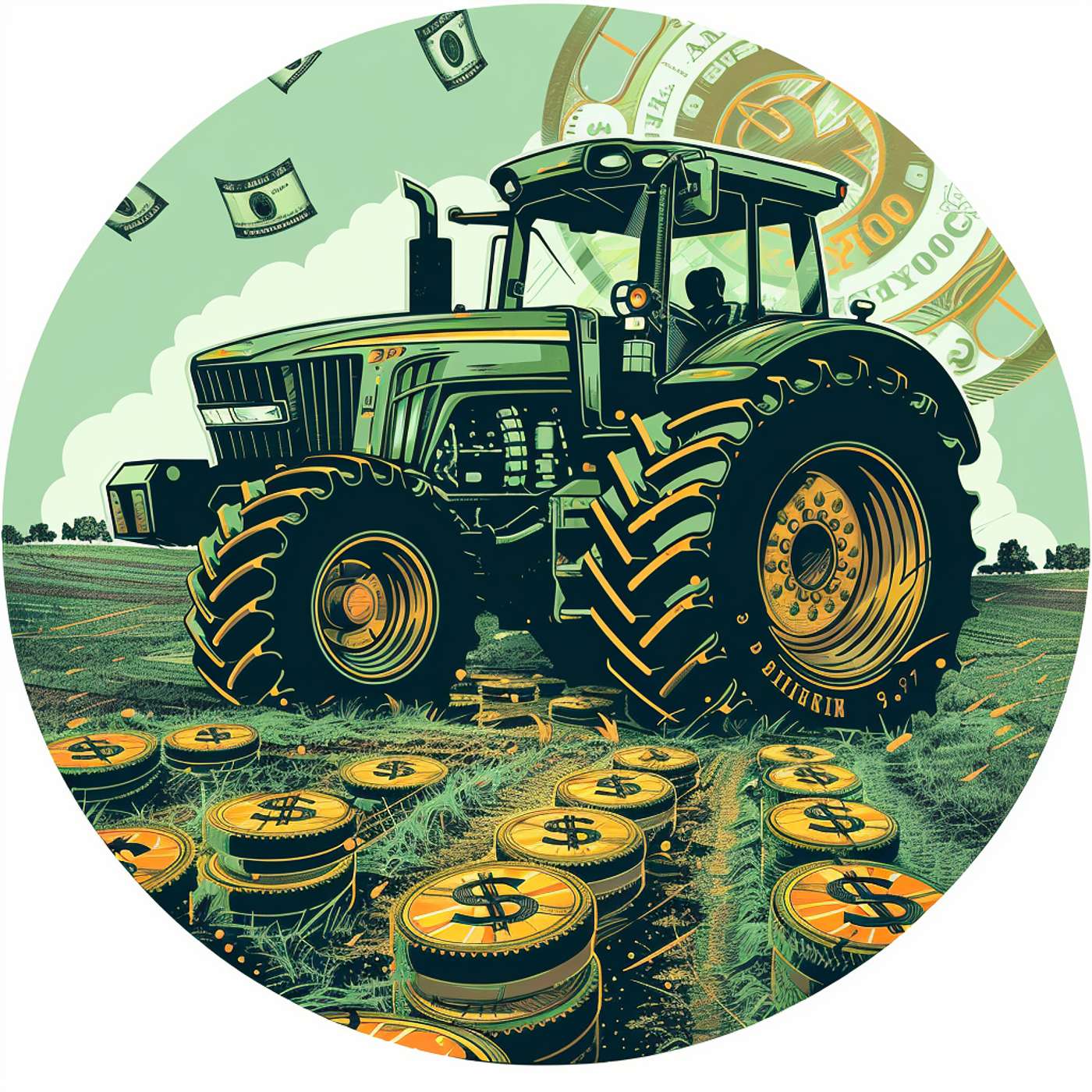 Computers Driving Tractors Plowing Money