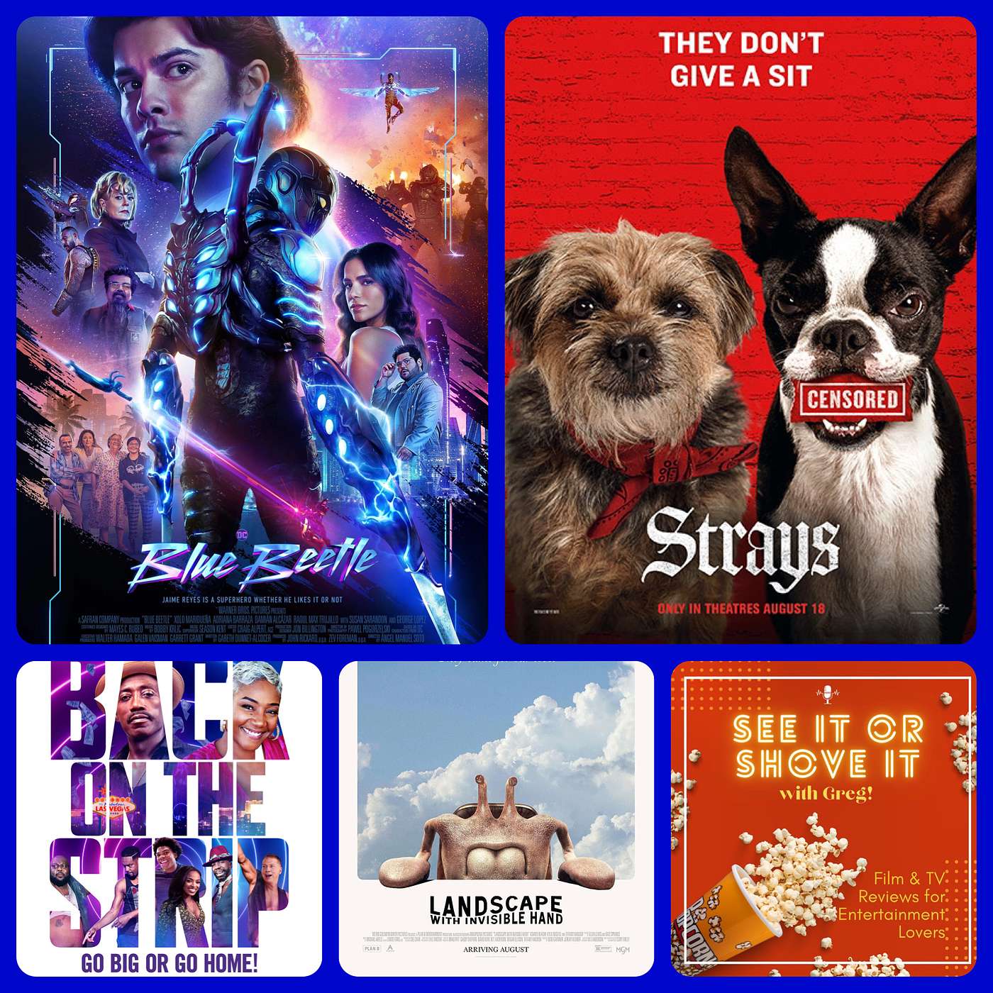 Episode 102: Blue Beetle, Strays, Back on the Strip, Landscape with Invisible Hand episode artwork