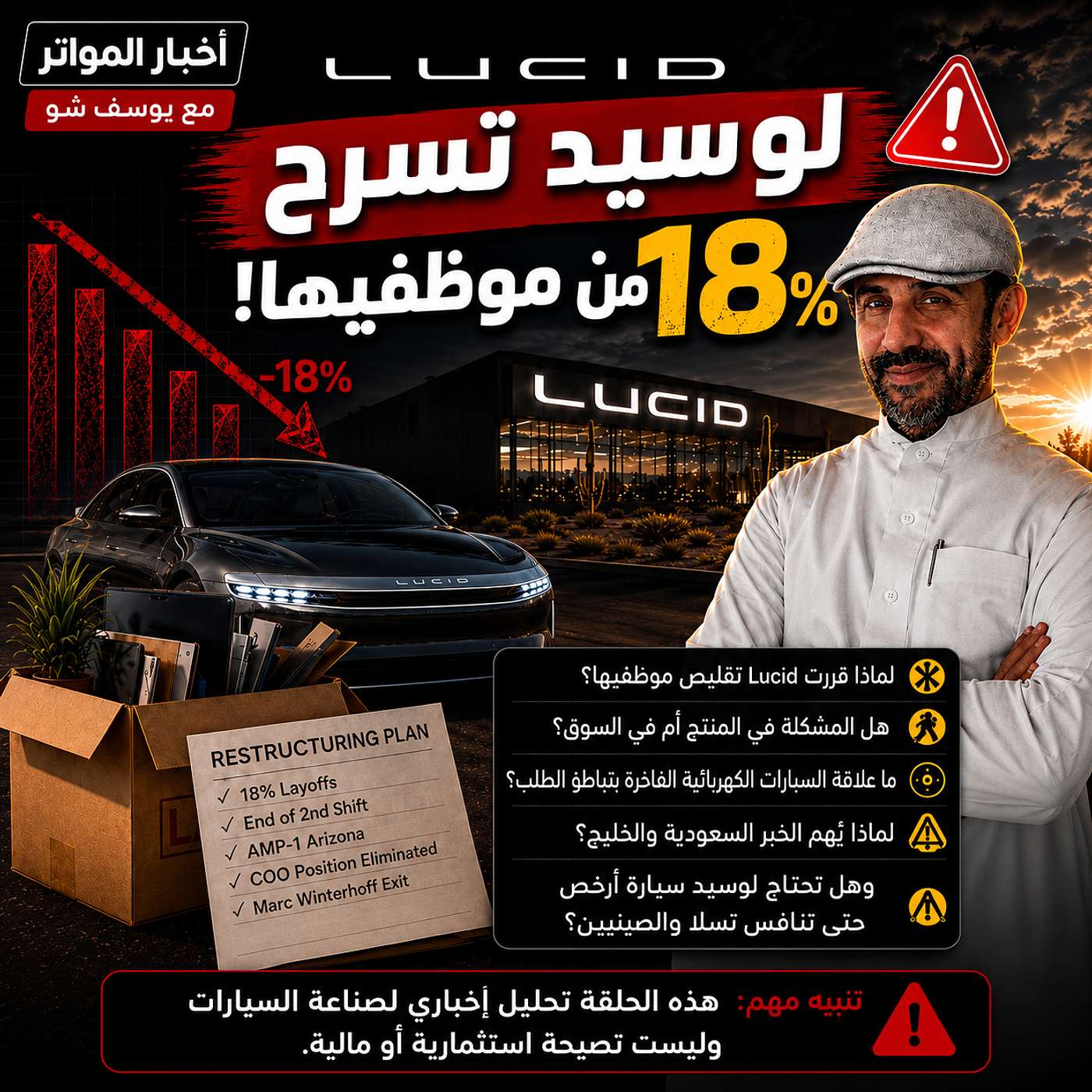 لوسيد تسرح ١٨٪ من موظفيها!