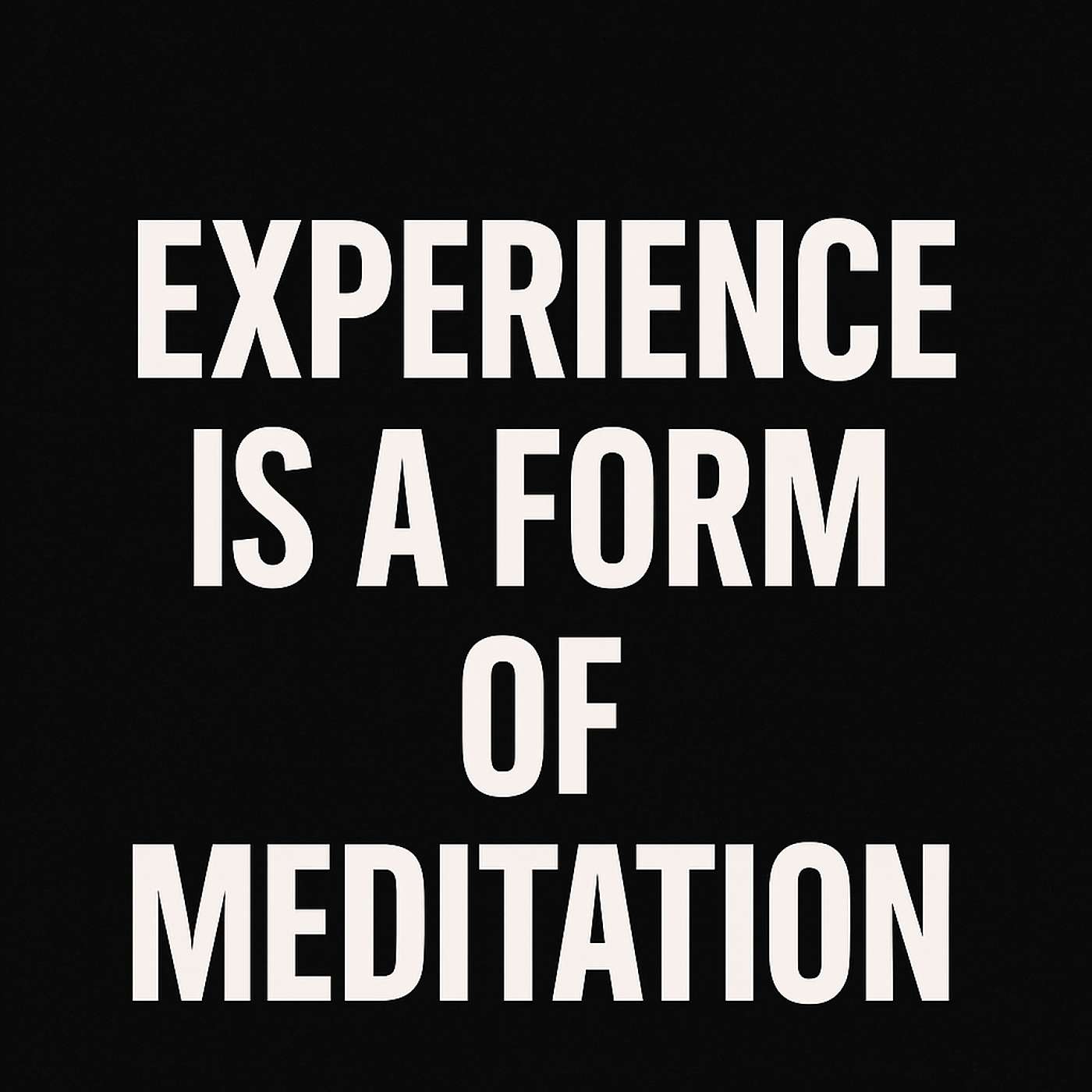 962. Experience Is A Form Of Meditation