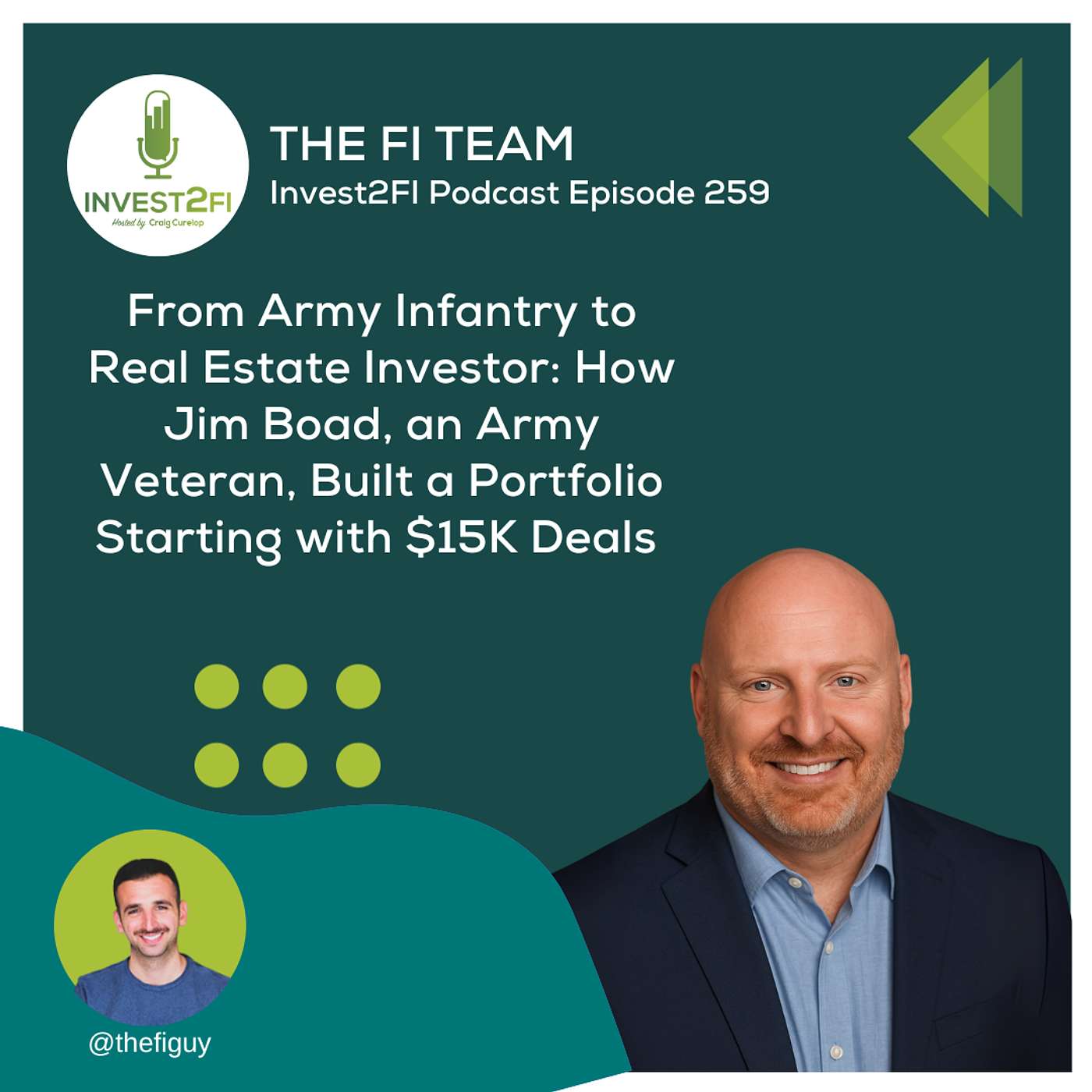 Episode 259 - From Army Infantry to Real Estate Investor: How Jim Boad, an Army Veteran, Built a Portfolio Starting with $15K Deals Episode 259 - From Army Infantry to Real Estate Investor: How Jim Boad, an Army Veteran, Built a Portfolio Starting with $15K Deals