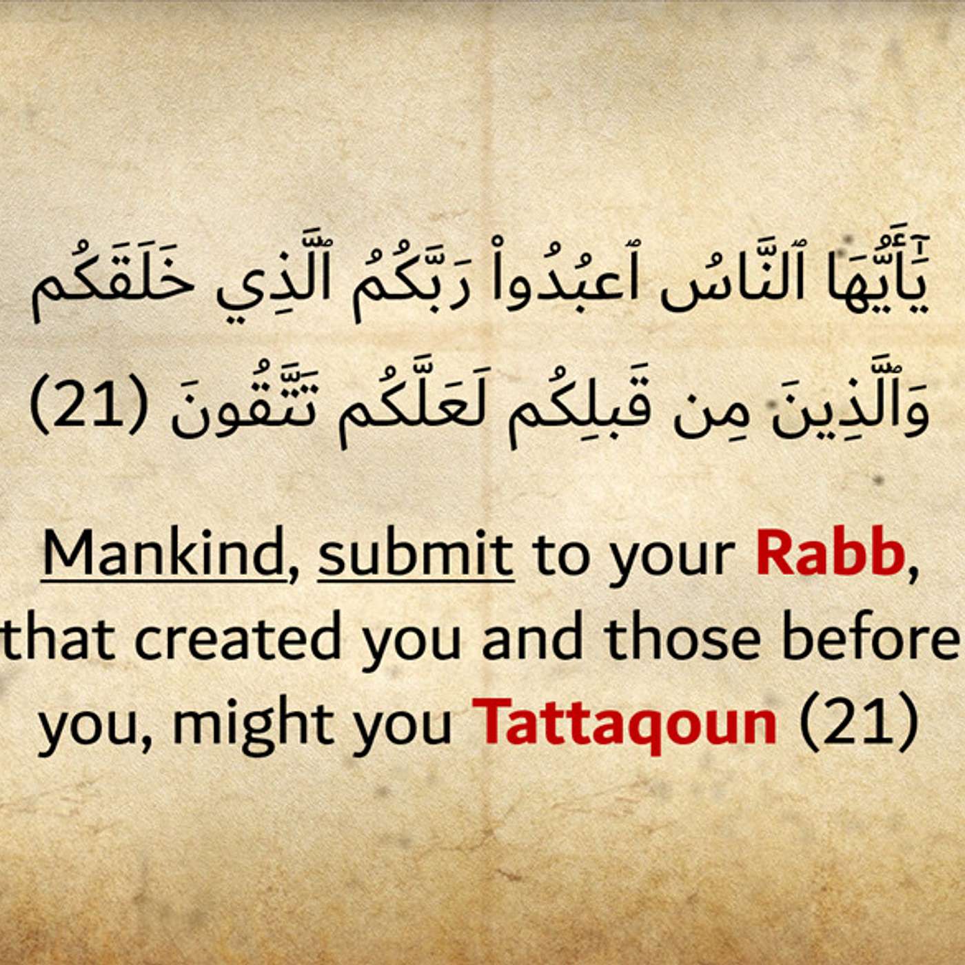 05: Protect yourselves, fall to your knees and submit. "Al-Baqarah (21 to 29)"