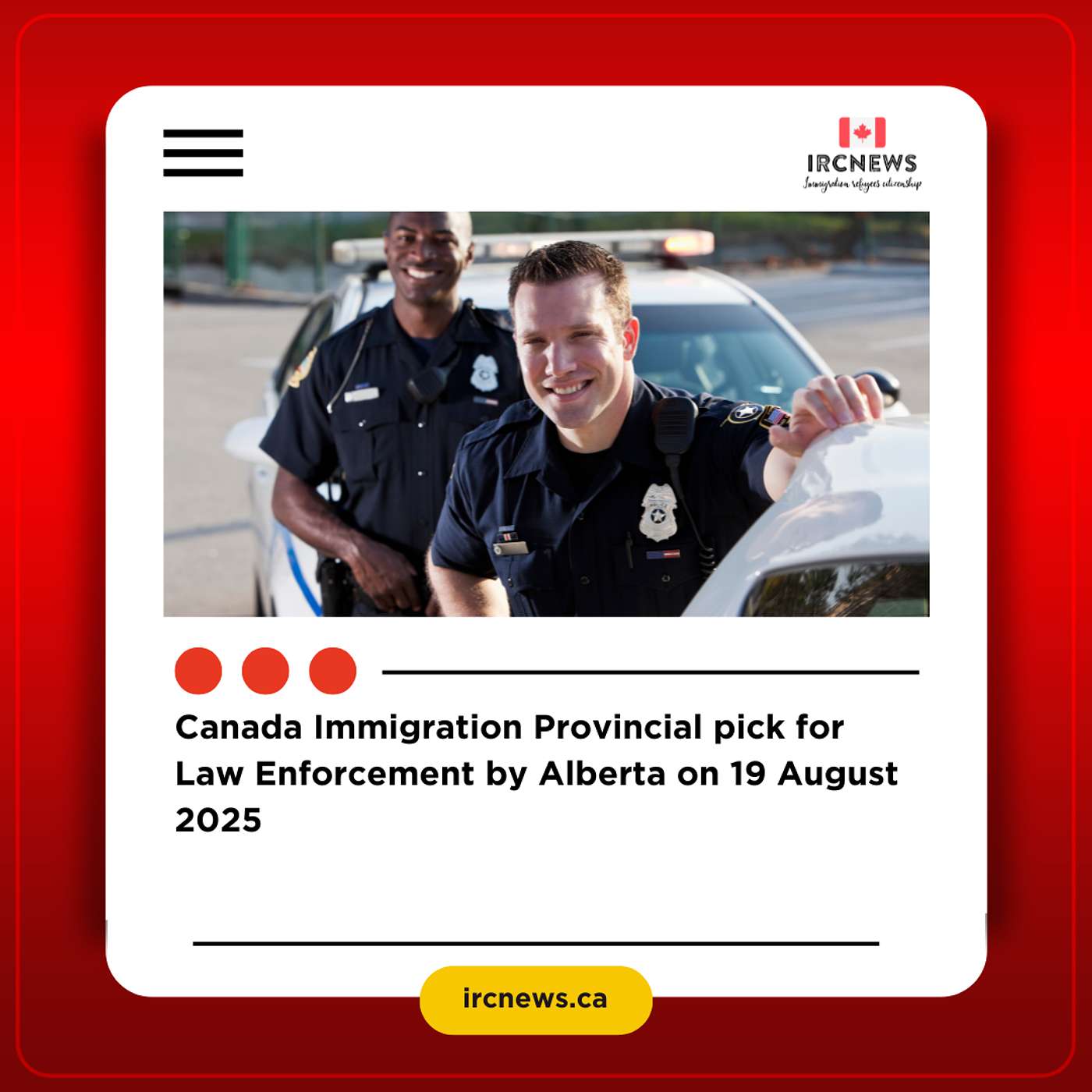 Canada Immigration Provincial pick for Law Enforcement by Alberta on 19 August 2025 episode artwork
