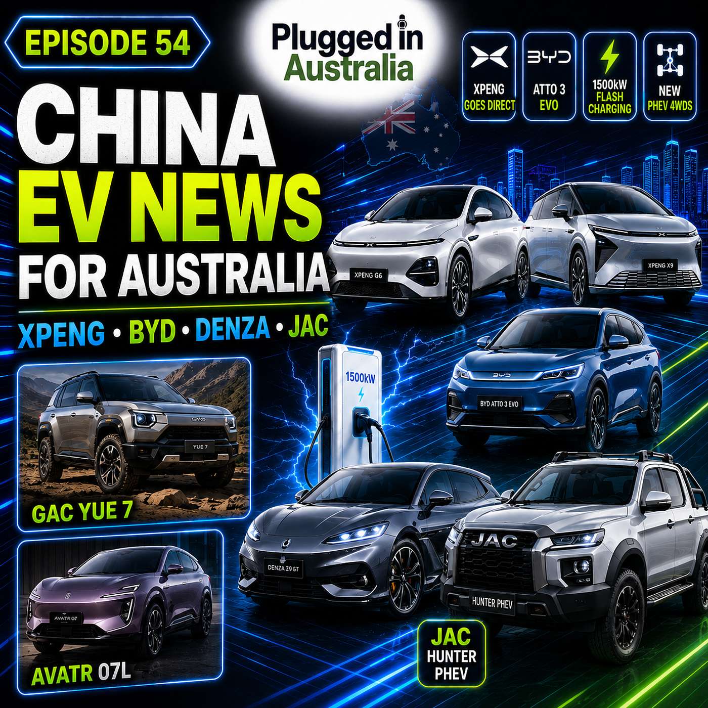 Episode 54: Xpeng Goes Direct, BYD Atto 3 Evo, Denza Flash Charging and New PHEV 4WDs episode artwork