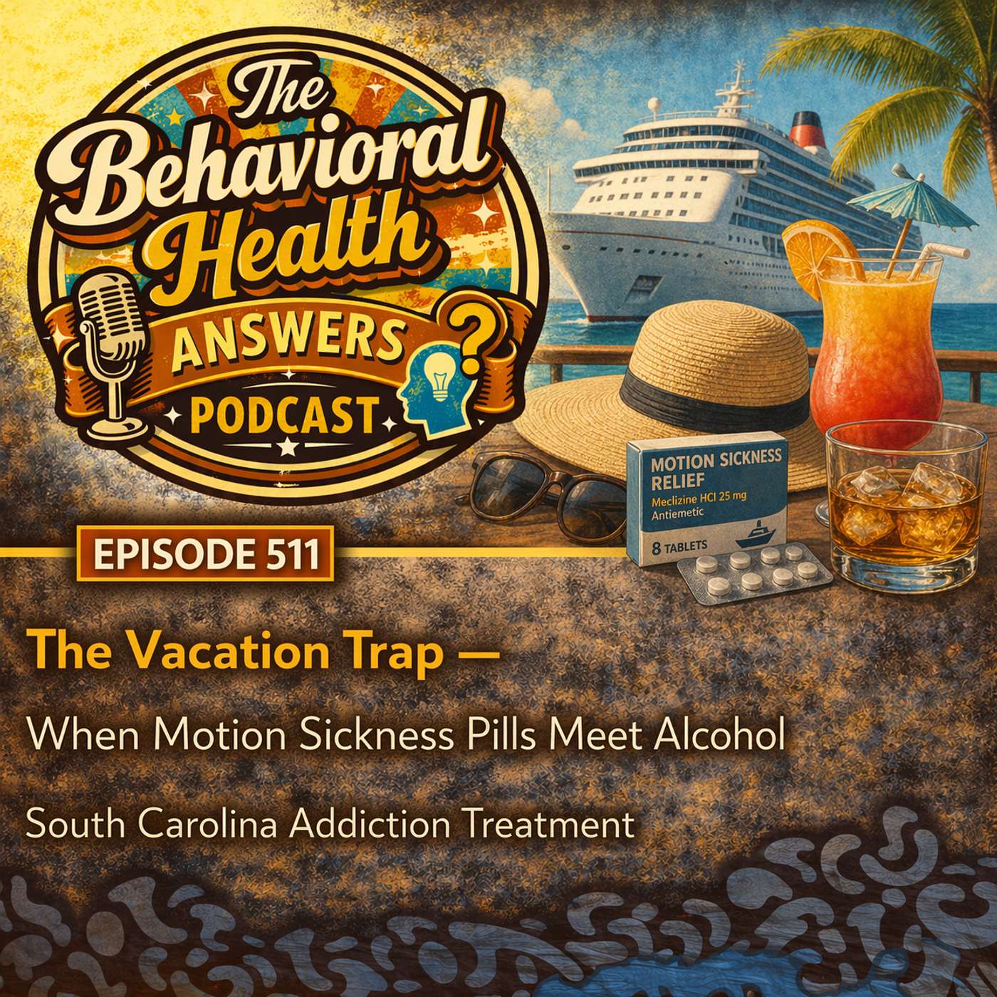 Episode 511: The Vacation Trap - When Motion Sickness Pills Meet Alcohol | South Carolina Addiction Treatment episode artwork