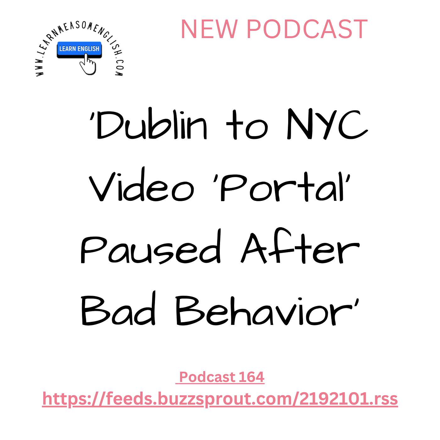 cover of episode Daily English News 164 'Dublin to NYC Video 'Portal' Paused After Bad Behavior'
