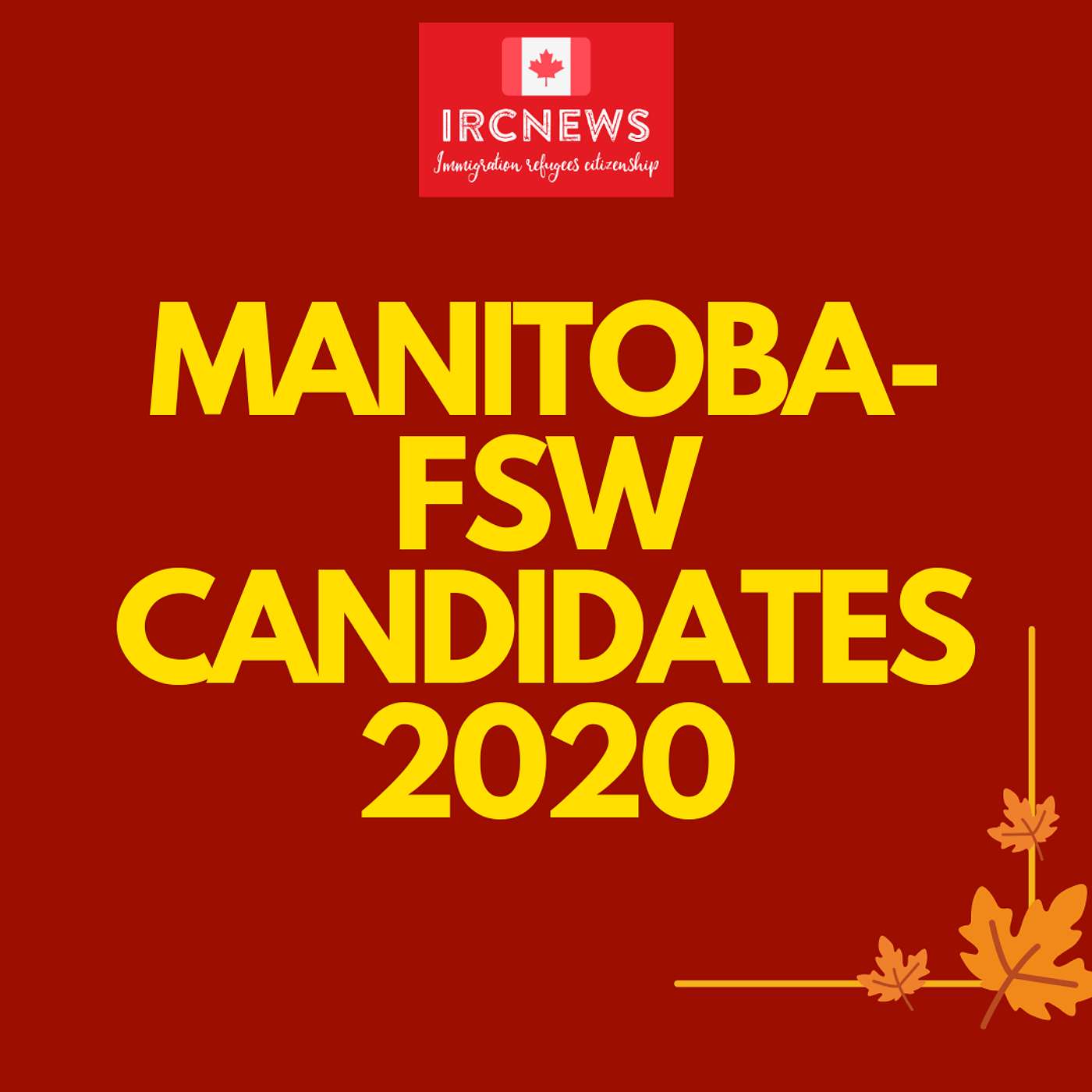 Canada Immigration Total FSW Express Entry Candidate selection for the province of Manitoba in 2020