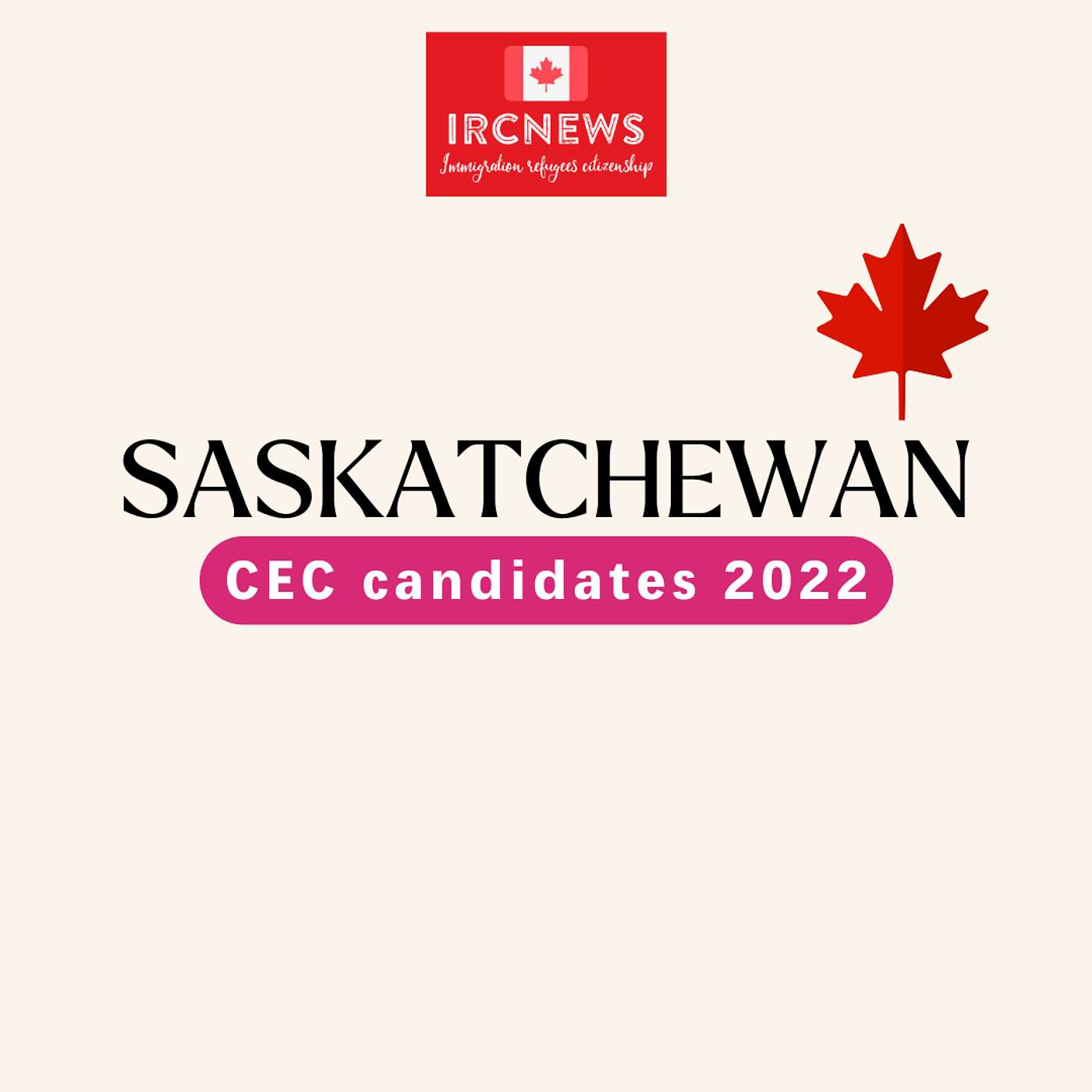 Canada Immigration Total CEC Express Entry Candidate selection for the province of Saskatchewan in 2022 episode artwork