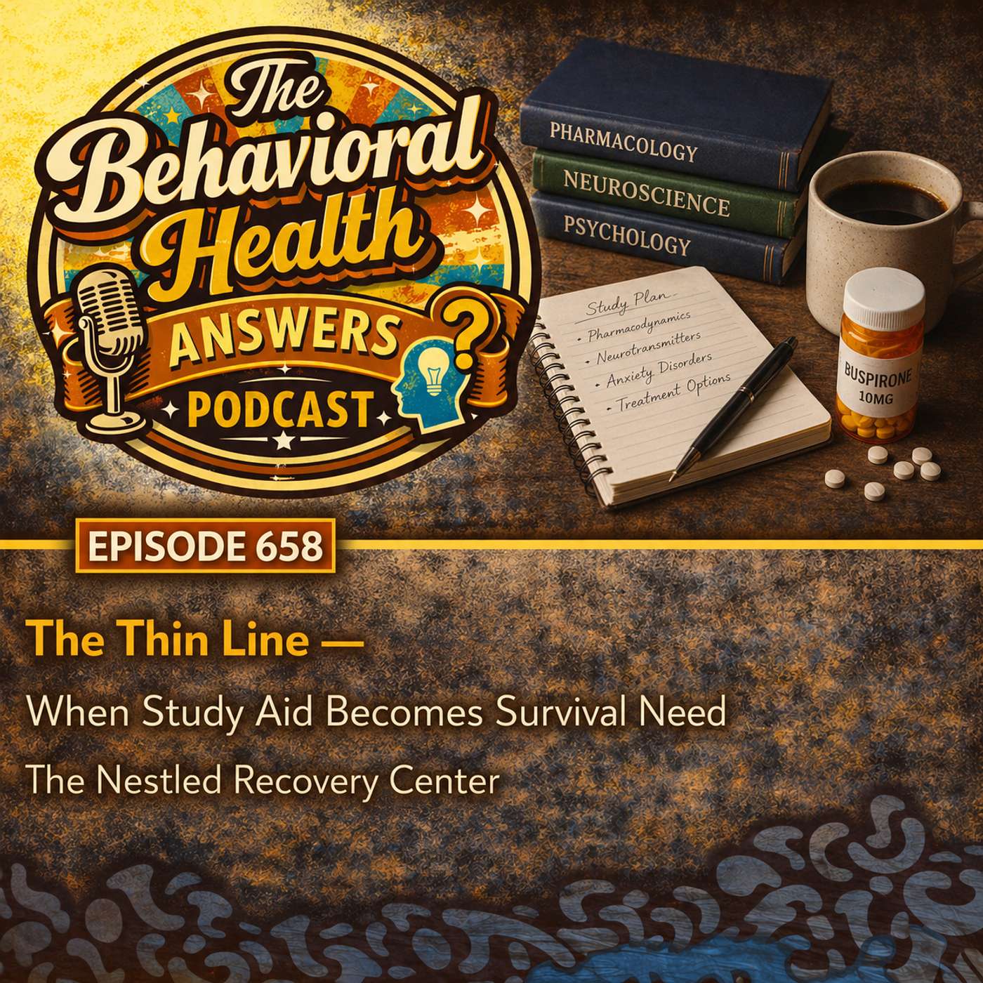 Episode 658: The Thin Line - When Study Aid Becomes Survival Need | The Nestled Recovery Center episode artwork