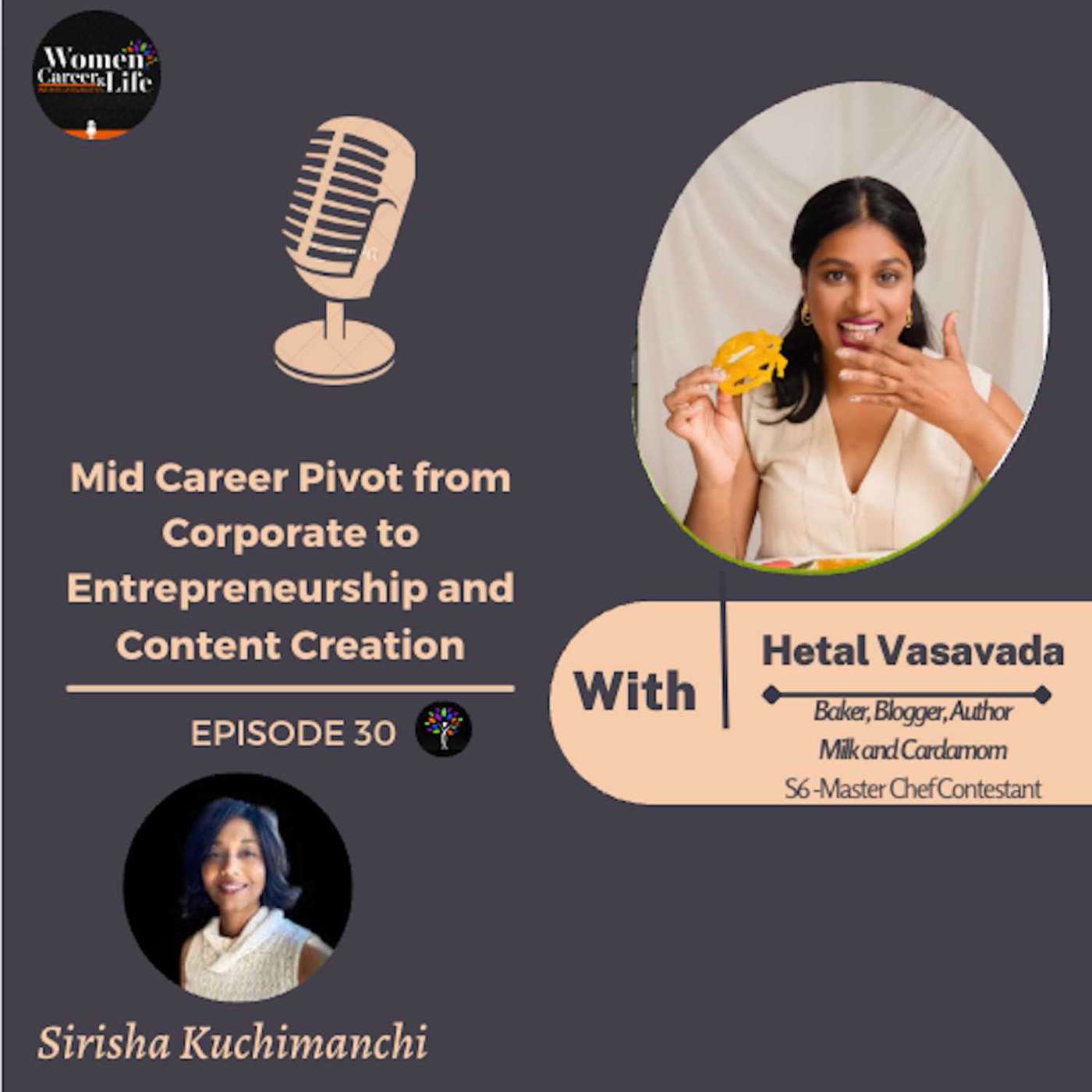 "Making a Mid-Career Pivot to Pursue Your Passion: Insights on Content Creation, Personal Branding, and Overcoming Challenges"-Hetal Vasavada, Baker, Blogger,Author-Milk and Cardamom