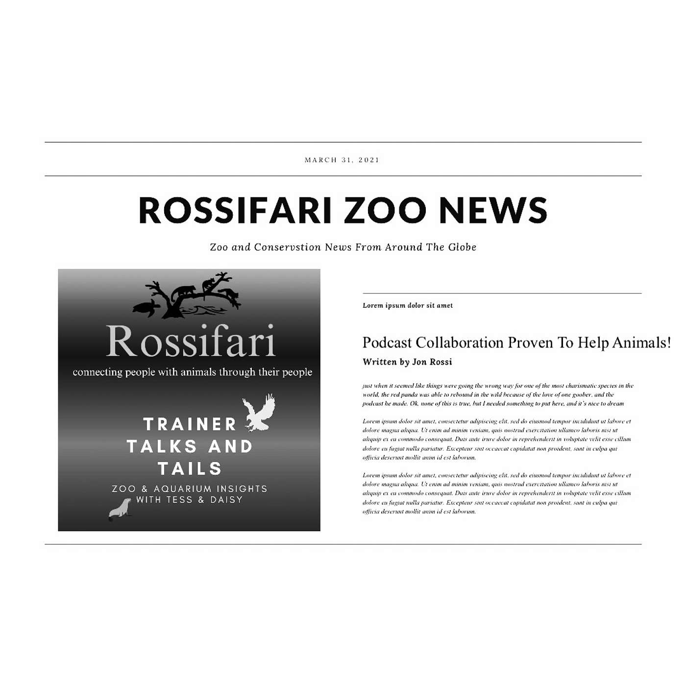 Rossifari Podcast - Zoos, Aquariums, and Animal Conservation