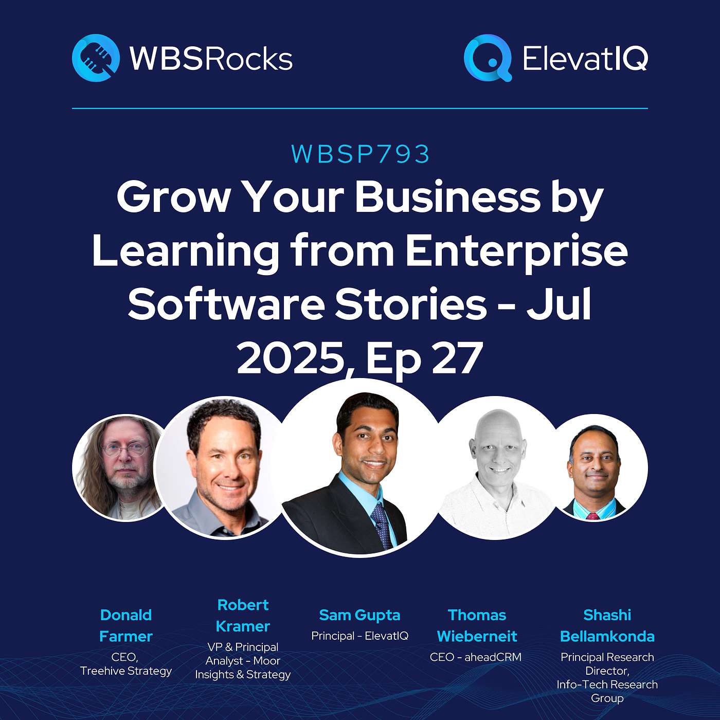 WBSP793: Grow Your Business by Learning from Enterprise Software Stories - Jul 2025, Ep 27, an Objective Panel Discussion WBSP793: Grow Your Business by Learning from Enterprise Software Stories - Jul 2025, Ep 27, an Objective Panel Discussion