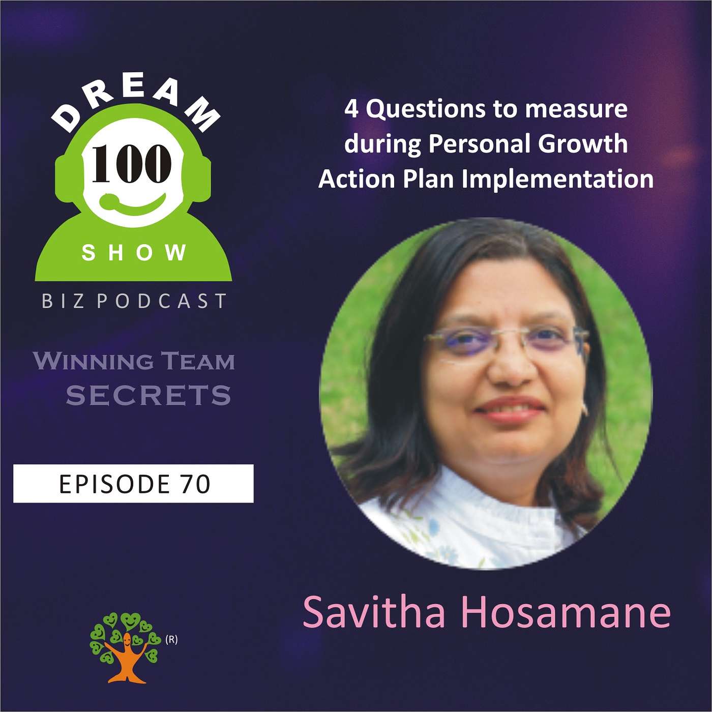 70th Episode: : 4 Questions to Measure Progress in Personal Growth-Plan Implementation with Savitha Hosamane