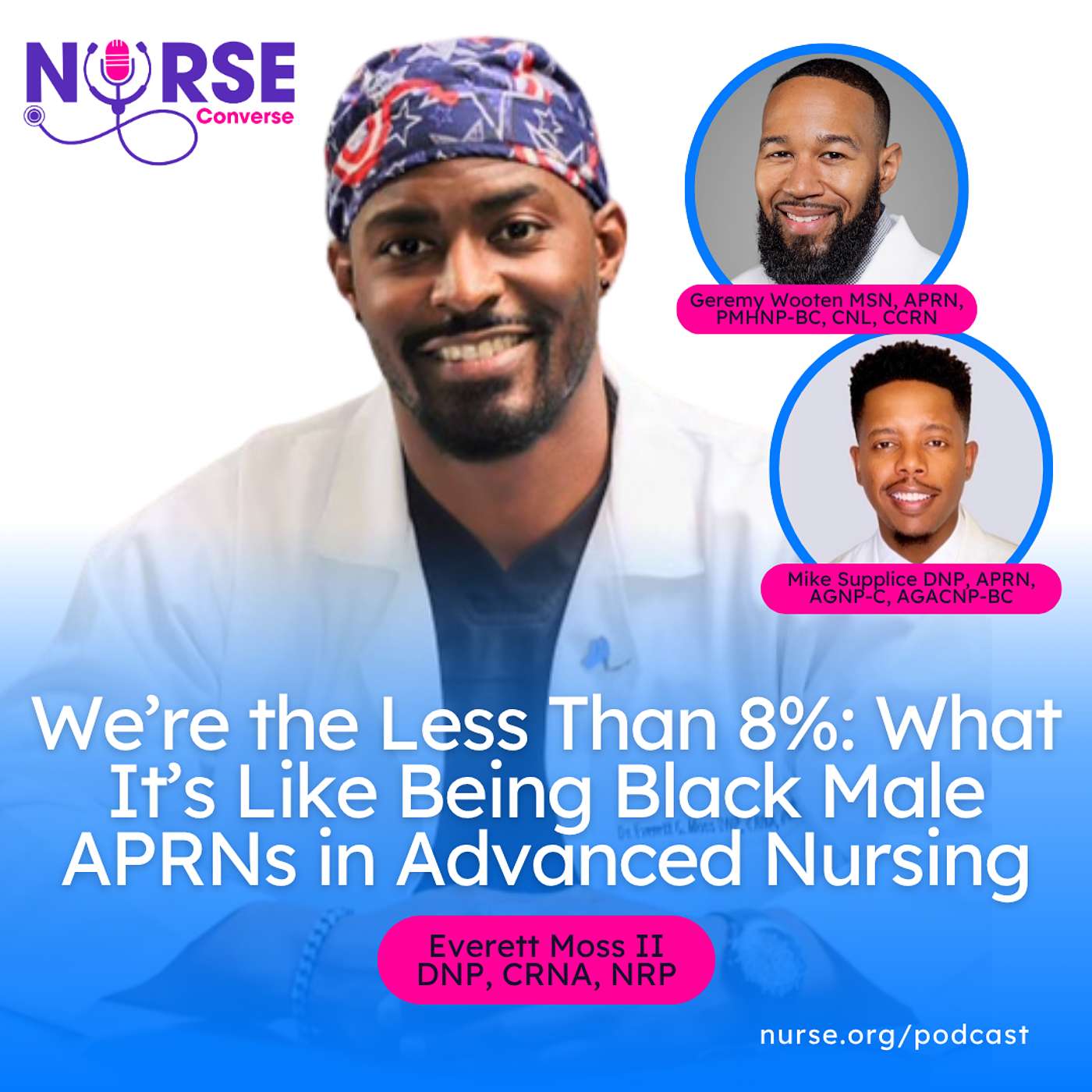 We’re the Less Than 8%: What It’s Like Being Black Male APRNs in Advanced Nursing (With Everett Moss II, Geremy Wooten and Mike Supplice)