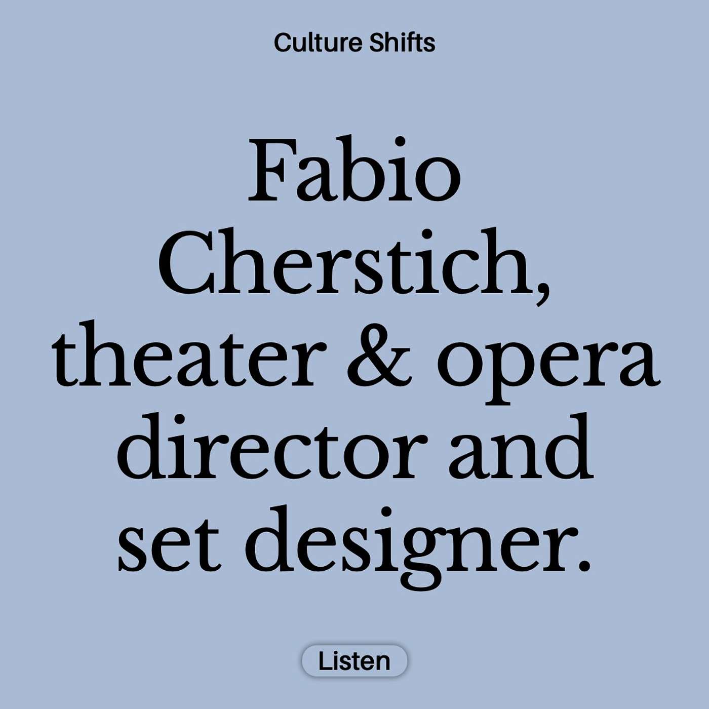 Fabio Cherstich, theater & opera director and set designer