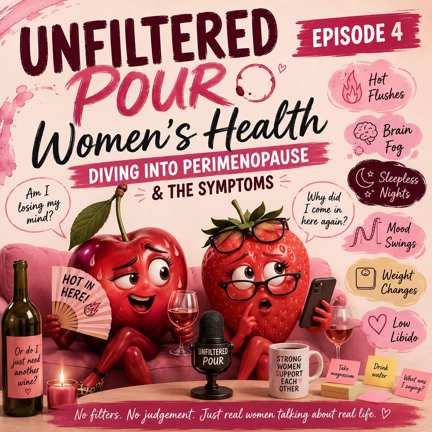 The Unfiltered Pour Ep 4 Women's health diving into perimenopause episode artwork