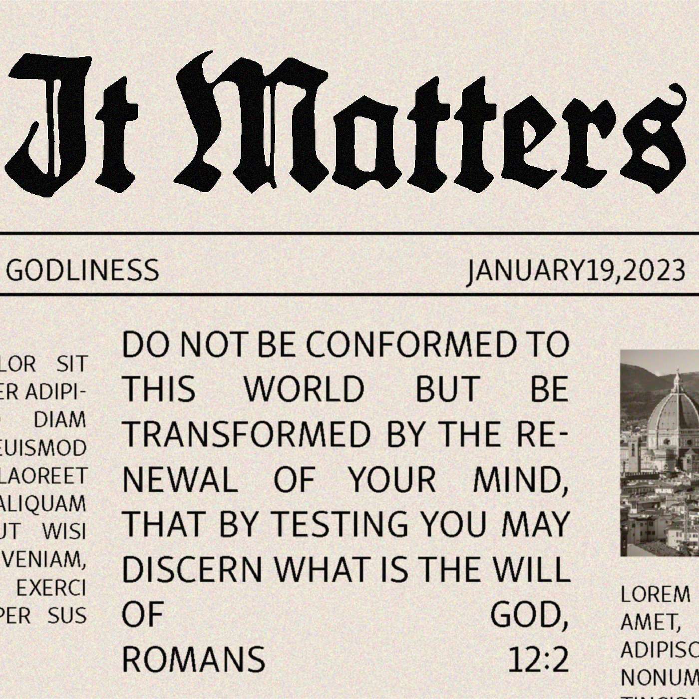 It Matters | Godliness