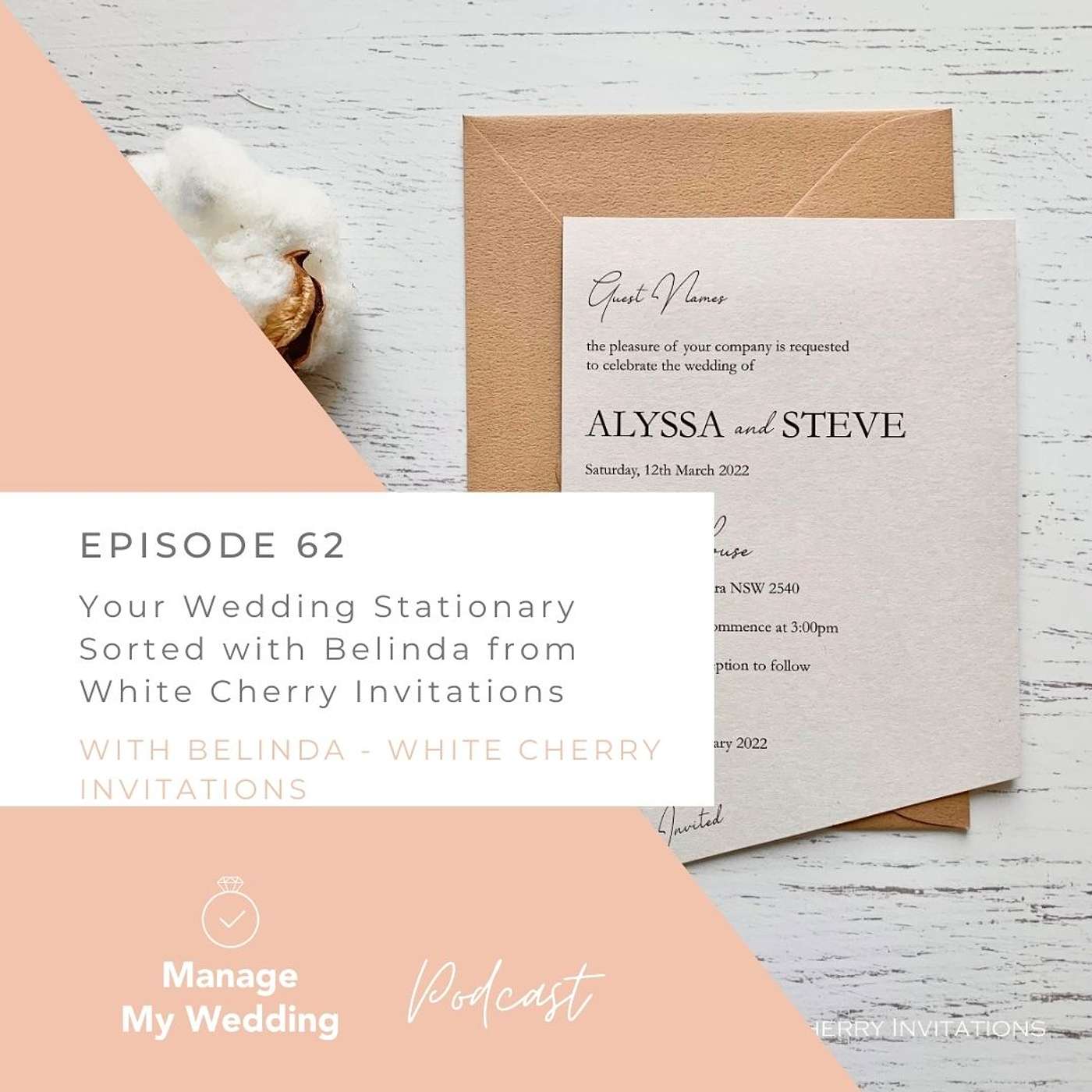 Your Wedding Stationery Sorted with Belinda from White Cherry Invitations. MMW 62