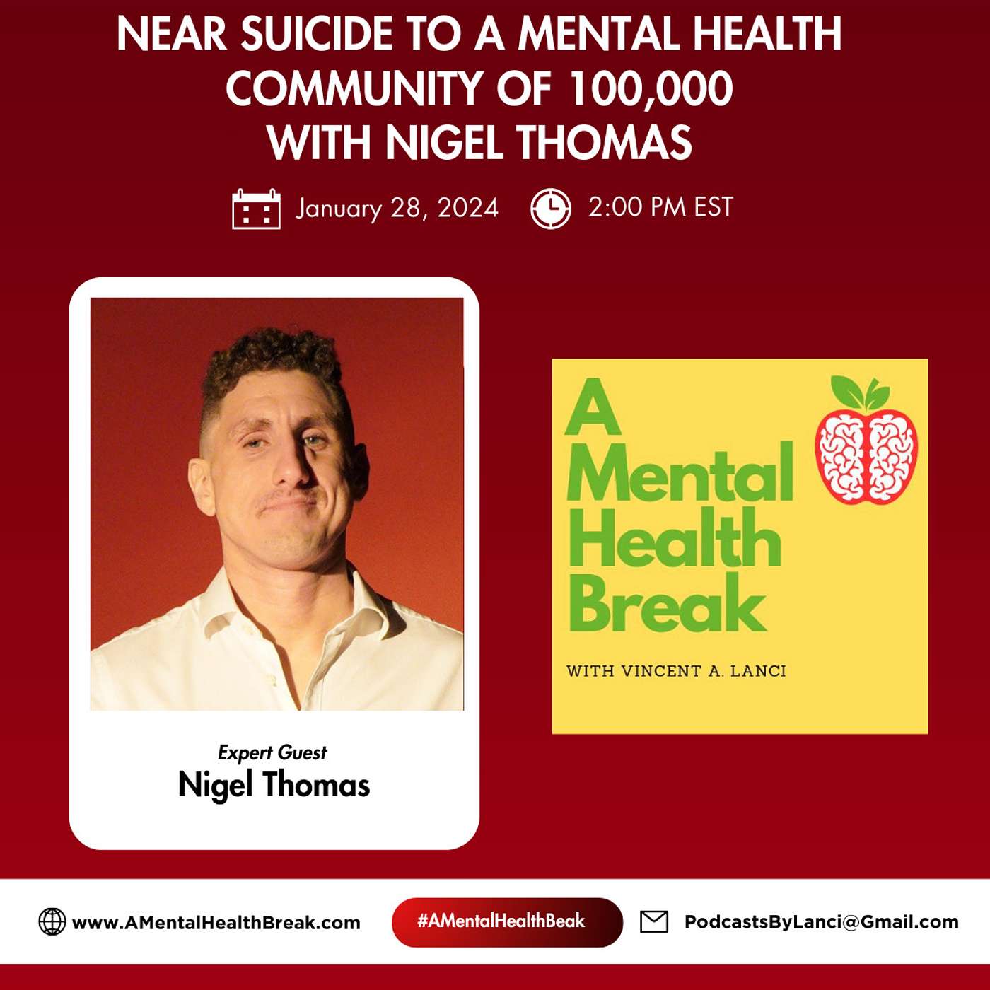 Near Suicide to a Mental Health Community of 100,000 with Nigel Thomas episode artwork