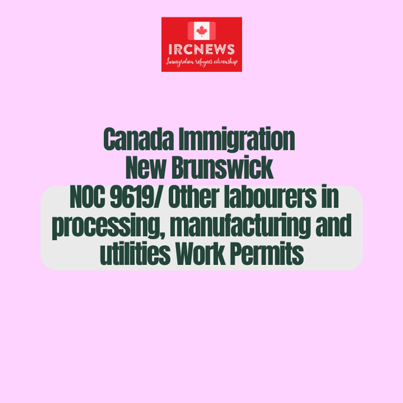 Canada Immigration New Brunswick NOC 9619/ Other labourers in processing, manufacturing and utilities Work Permits episode artwork