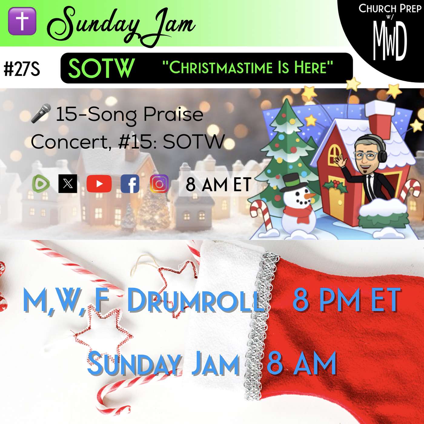 ✝️ #27S 🎤Sunday Jam, ft SOTW: "Christmastime Is Here" | Church Prep w/ MWD episode artwork