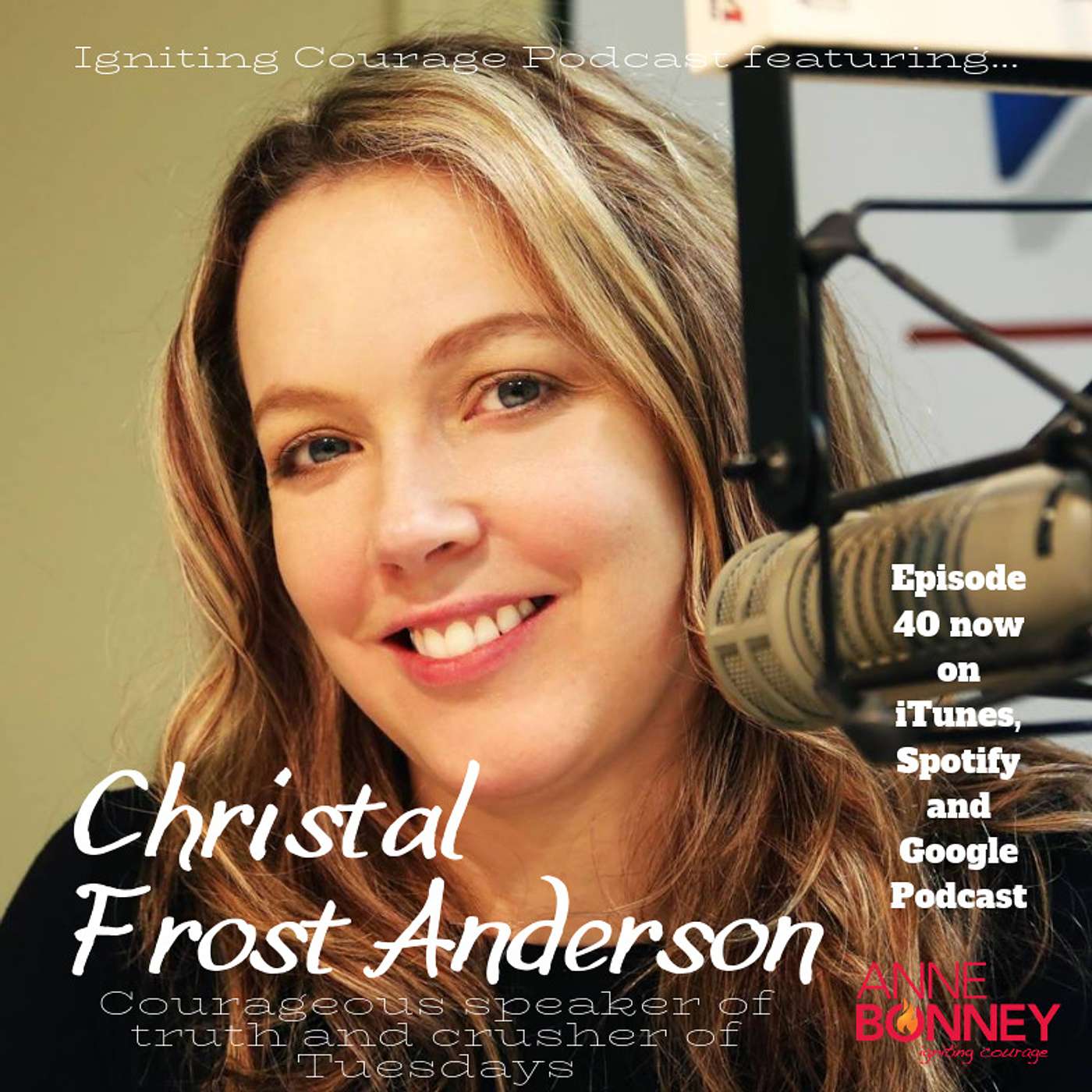IGNITING COURAGE Podcast Episode 40: Christal Frost Anderson, Courageous teller of truths and crusher of Tuesdays. episode artwork