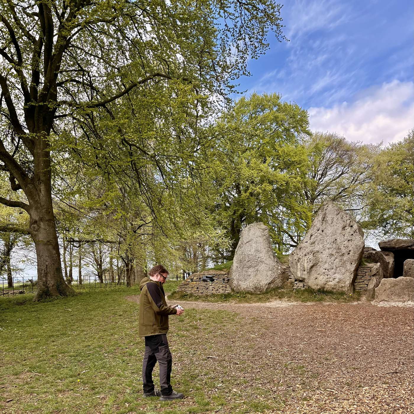 Gretel and Aerial Photographer  Hedley Thorne visit Wayland Smithy