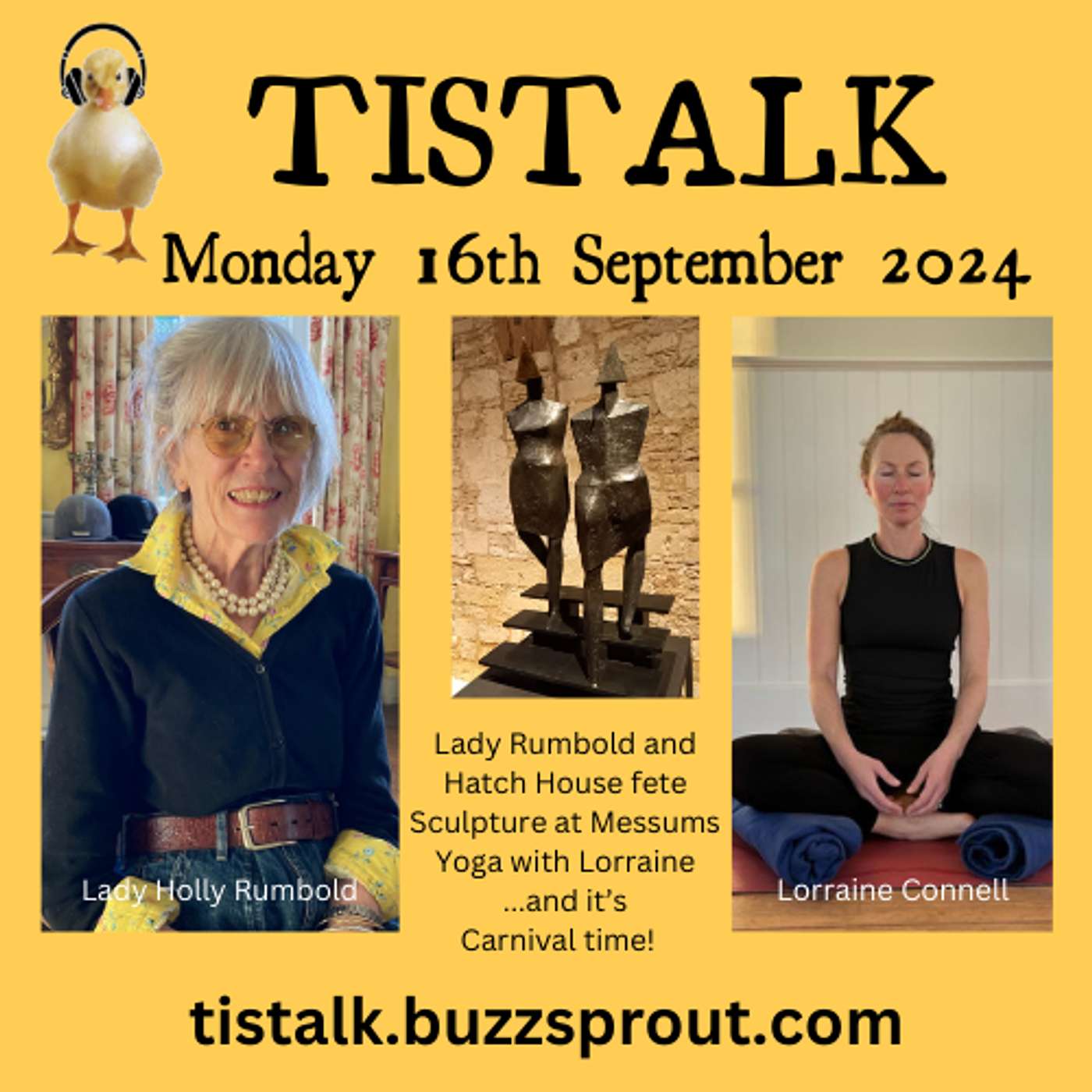 16th September 2024 E2 S7 Lady Holly Rumbold, Carnival preview, Messums sculpture, yoga