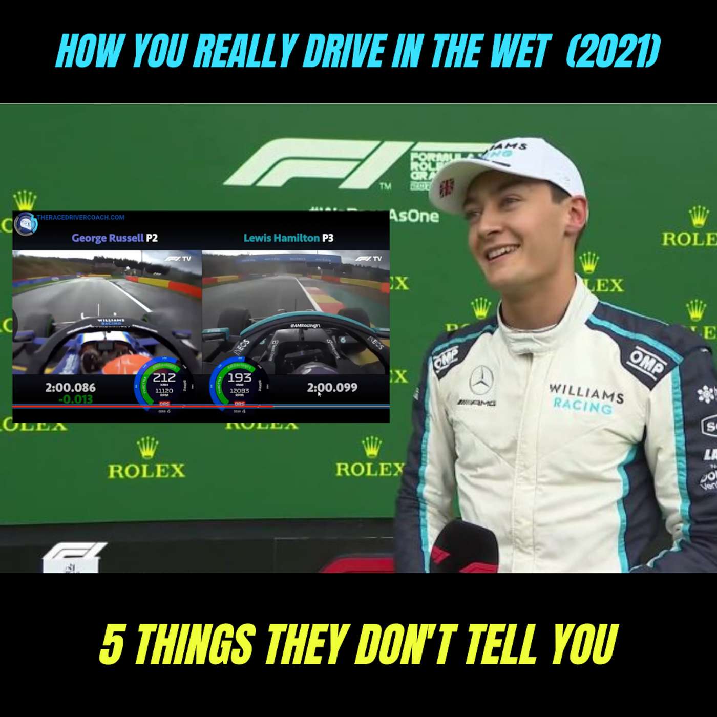 Episode 215: #TRDCSHOW S5 E24 - How To REALLY Drive In The Wet In 2021 - George Russell / Lewis Hamilton Spa episode artwork