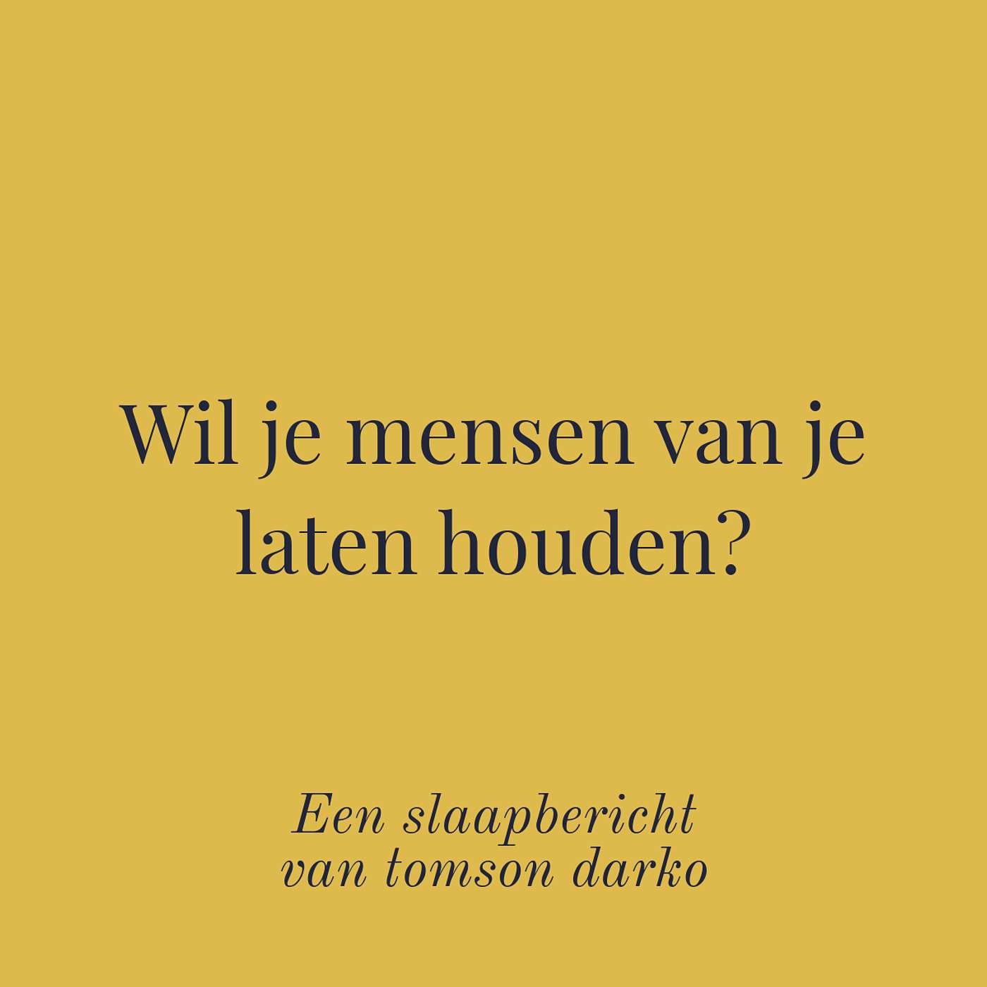 In slaap vallen met melancholie van Tomson Darko