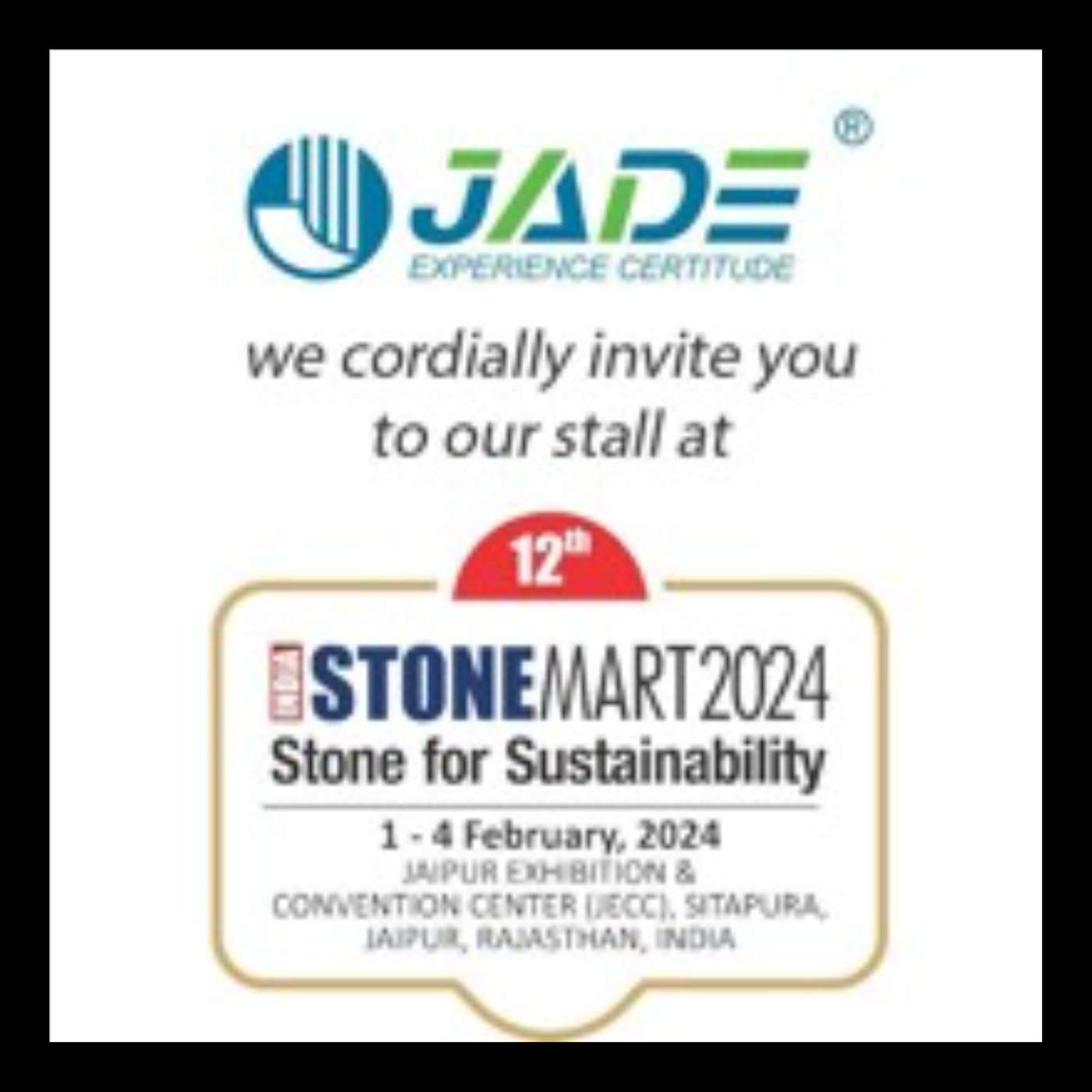 Announcing Jade Granite @ StoneMart 2024 Expo At Jaipur, India On Feb 1st, 2024