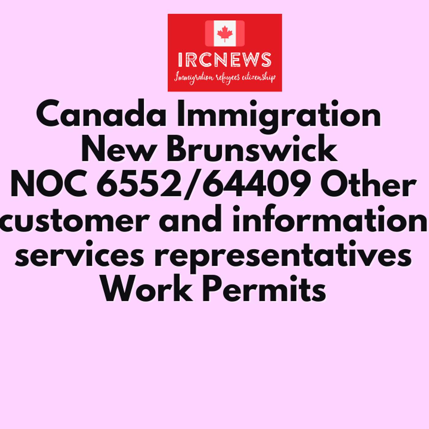 Canada Immigration New Brunswick NOC 6552/64409 Other customer and information services representatives Work Permits episode artwork