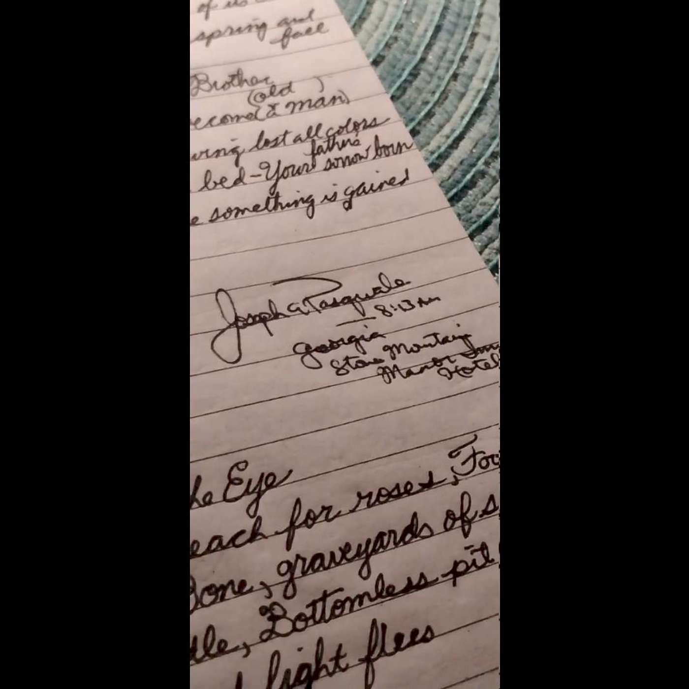 Virginity Battlefield Poem in Stone Mountain GA --- 1st draft written & read inside of Manor Inn episode artwork