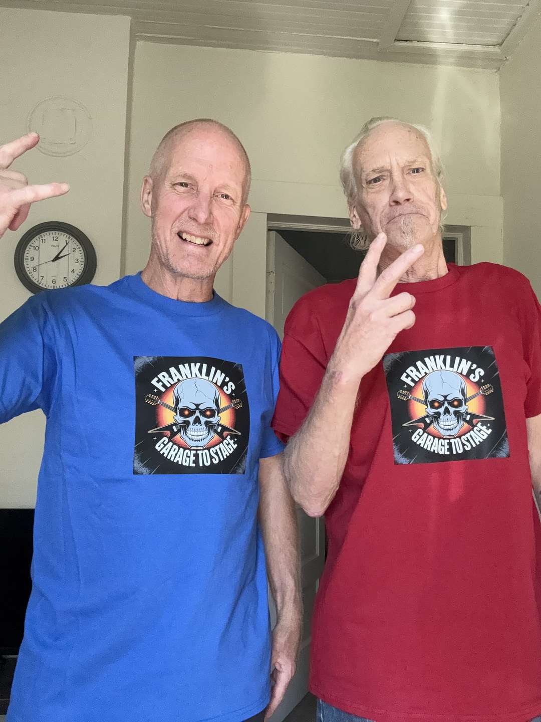 Dana and Rob wearing swag