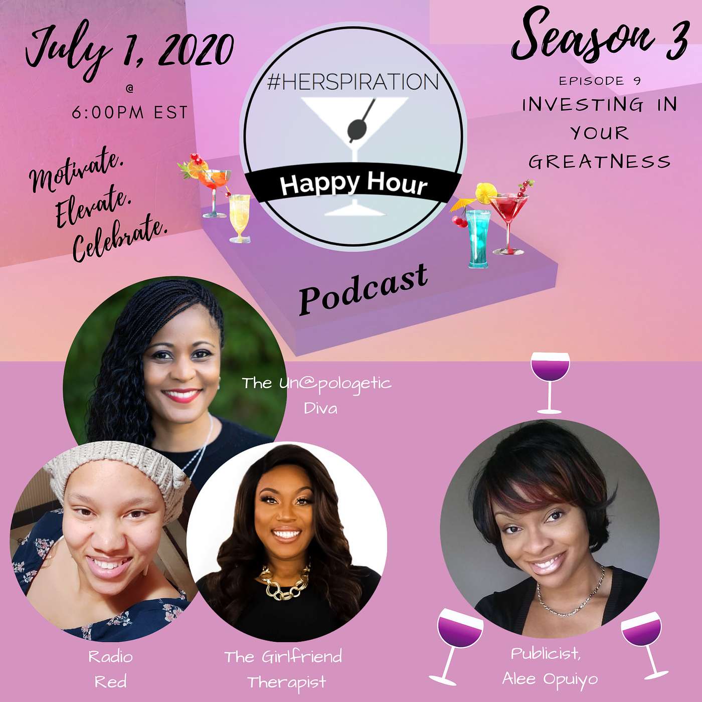 Herspiration Happy Hour Season 3, Episode 9, Investing in Your Own Greatness w/ Publicist, Alee Opuiyo episode artwork