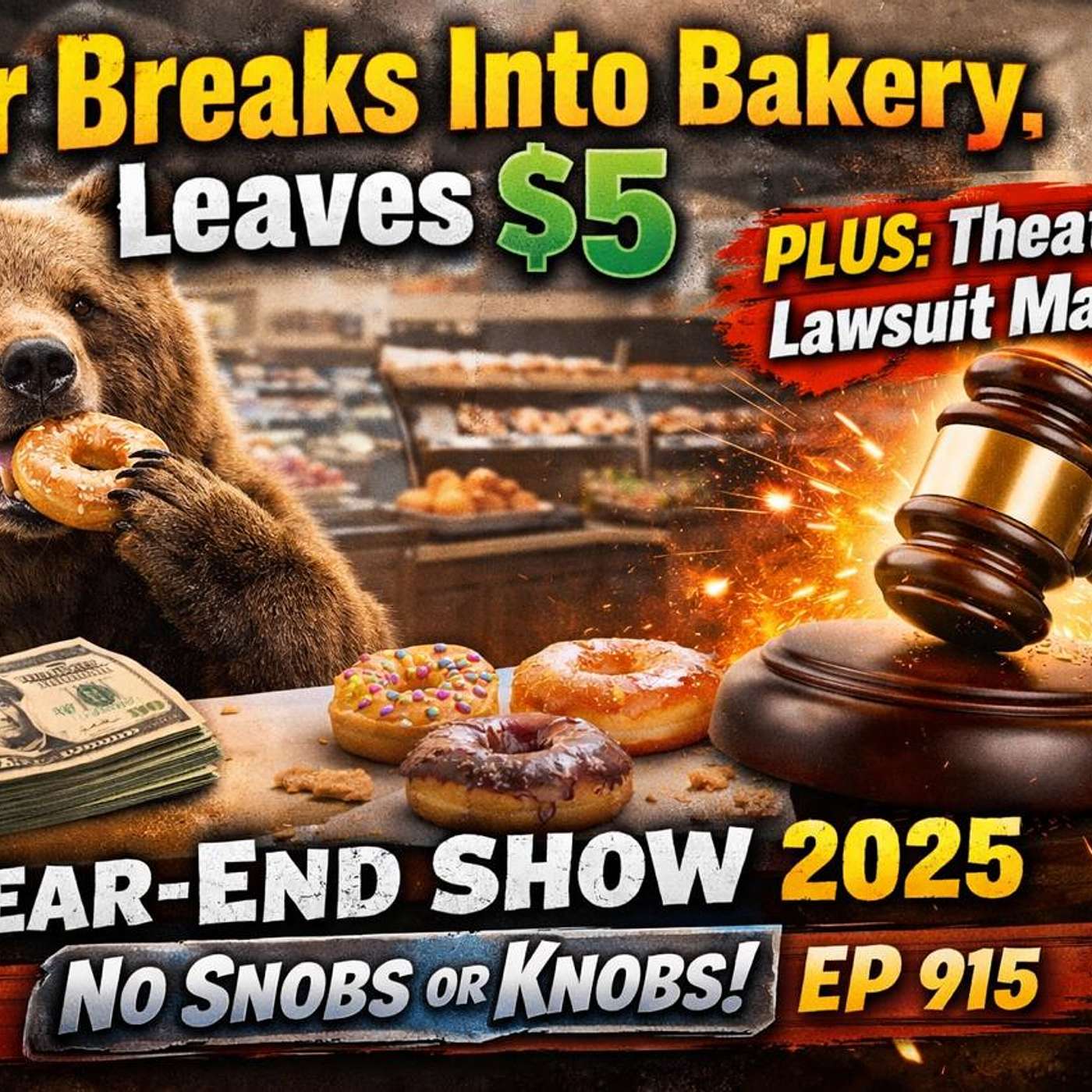 Bear Breaks Into Bakery, Leaves $5 — Year-End Show 2025 | No Knobs or Snobs  Ep 915 episode artwork