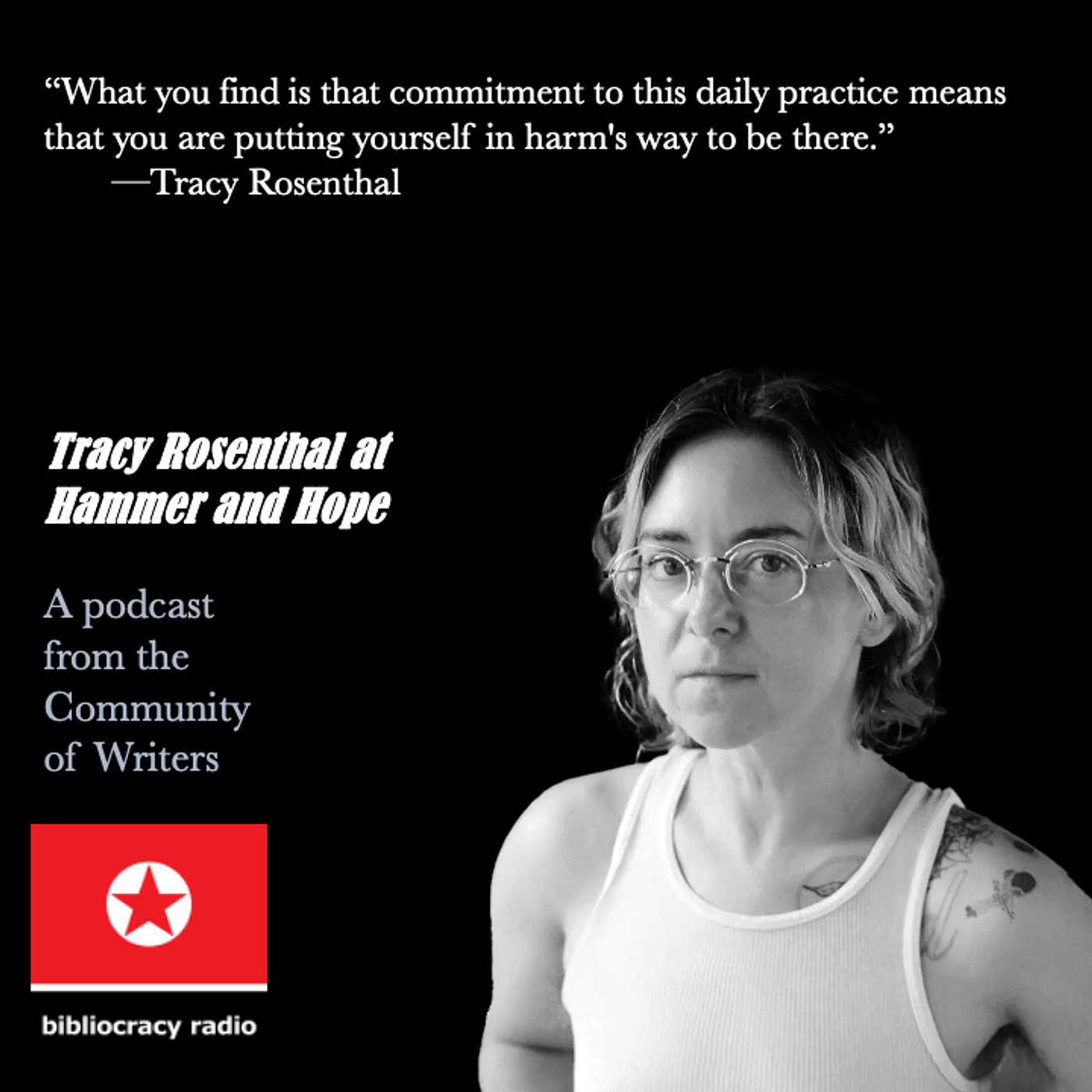 Bibliocracy Radio: Tracy Rosenthal at Hammer and Hope episode artwork