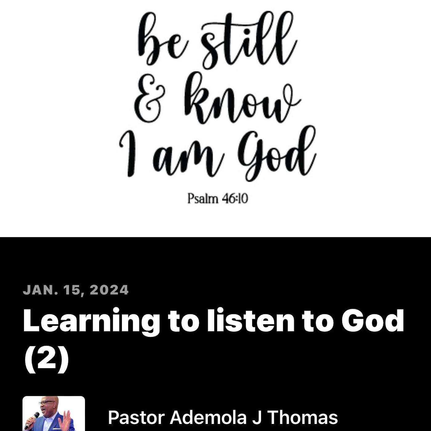Learning to listen to God (2) episode artwork
