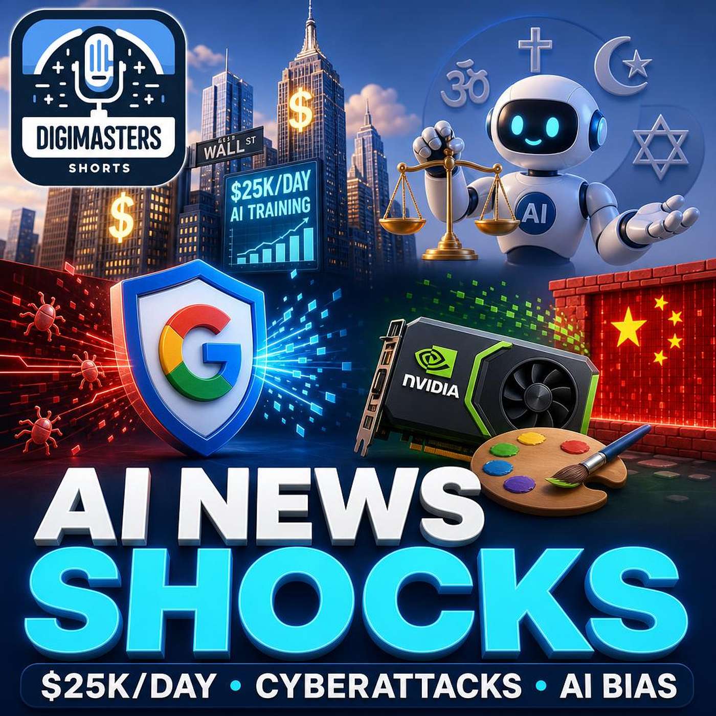 Wall Street Pays $25K Daily for AI Training, AI Ignores Religion Bias, Google Uncovers AI-Powered Cyberattacks, Nvidia Defends Arts Amid China’s AI Purge