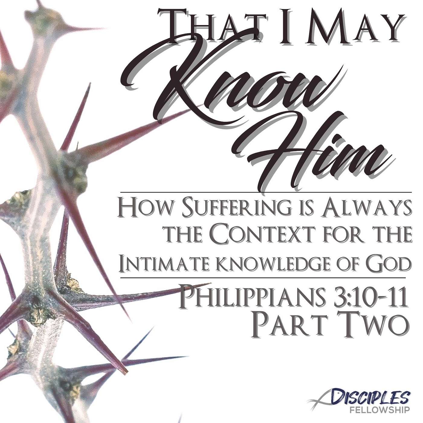 That I May Know Him, Part 2; Philippians 3:10-11