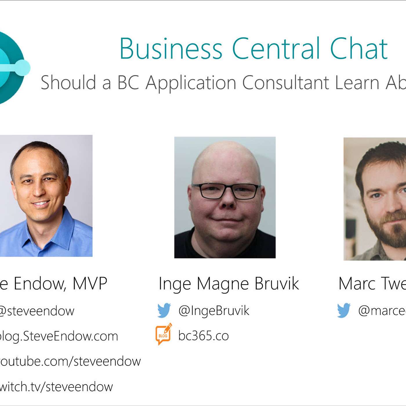 Business Central Chat: Inge Bruvik and Marc Tweedie on Business Central Application Consulting episode artwork